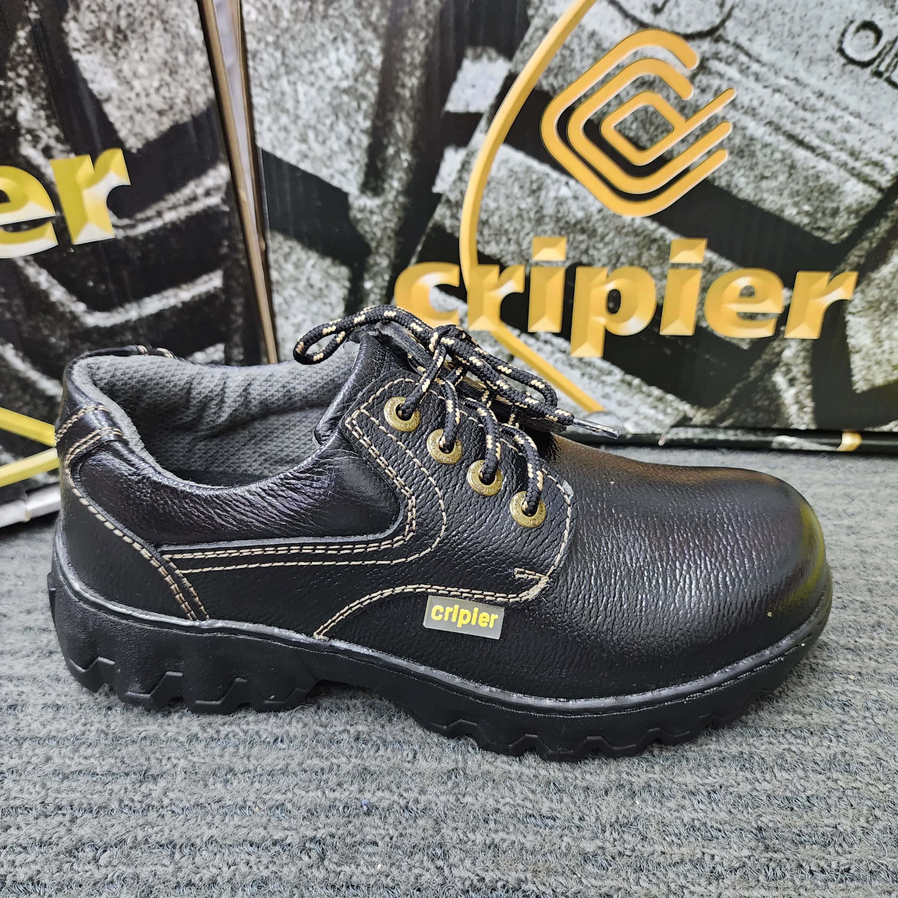 CRIPIER SAFETY SHOES 6011-63A Safety Boots Kasut Safety (100%ORIGINAL) MADE IN MALAYSIA Black Kasut Keselamatan