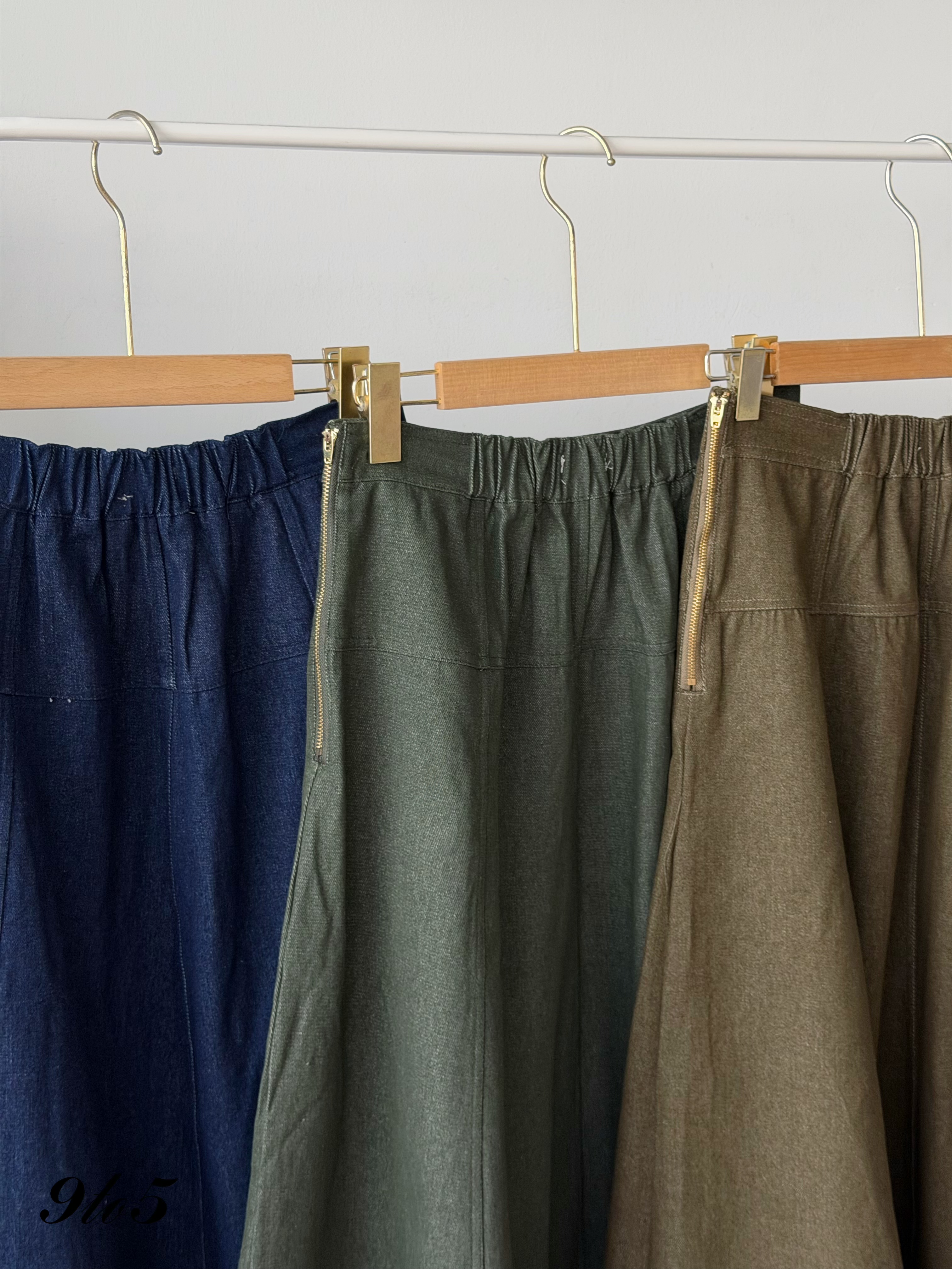 S2027 A Line Long Denim Skirt - 3 Colors