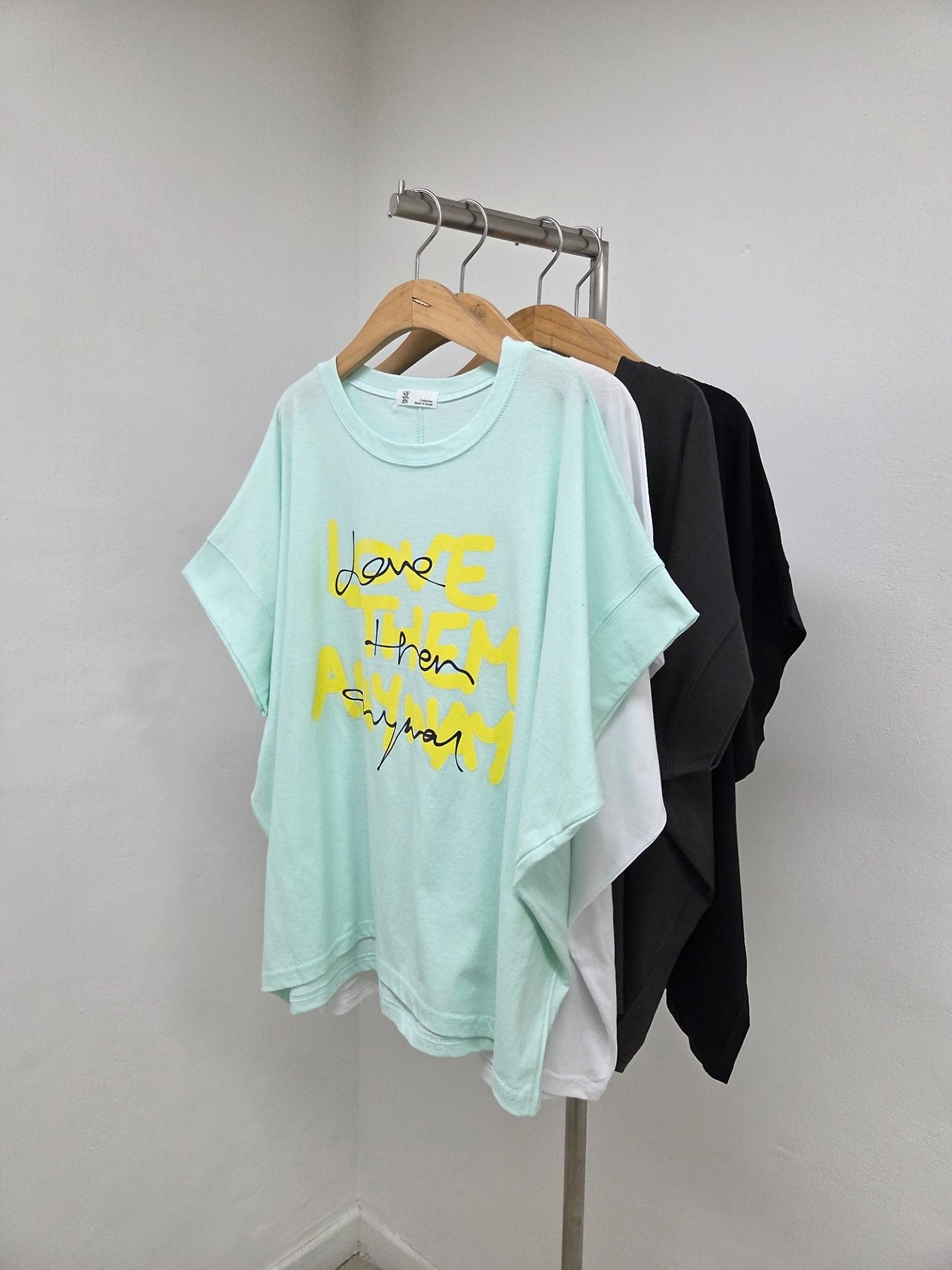 🇰🇷K5575 cotton彩色印字鬆身tee