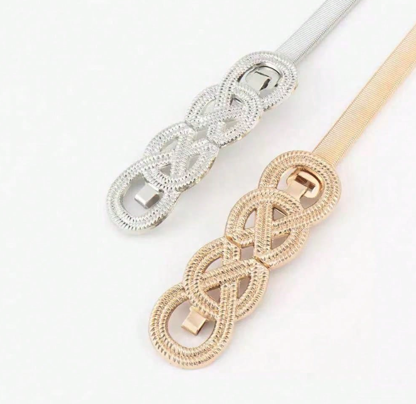 Elegant Style Metal Buckle Skinny Belt 