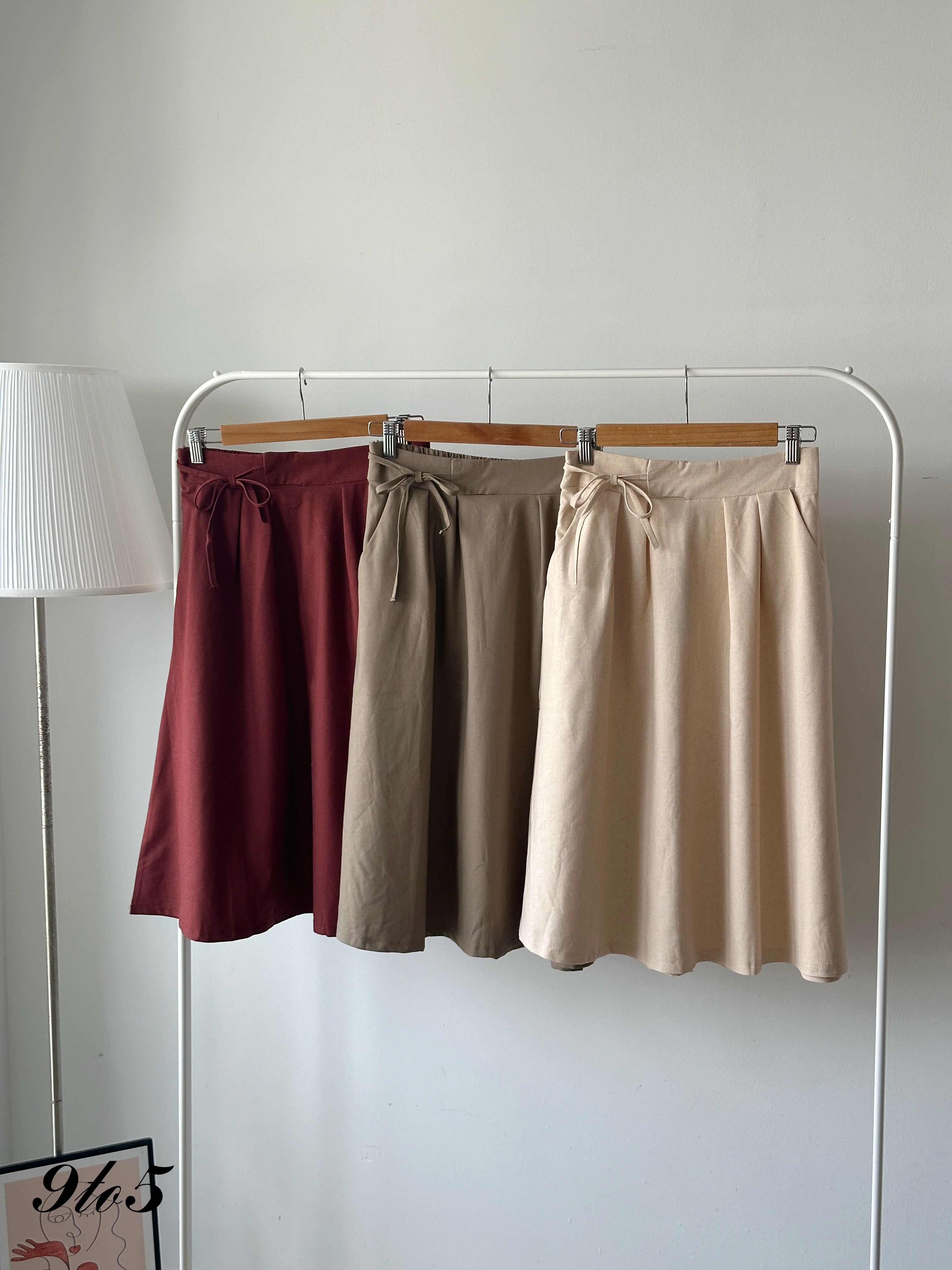 S1878 Side-tie A Line Skirt - 3 Colors 