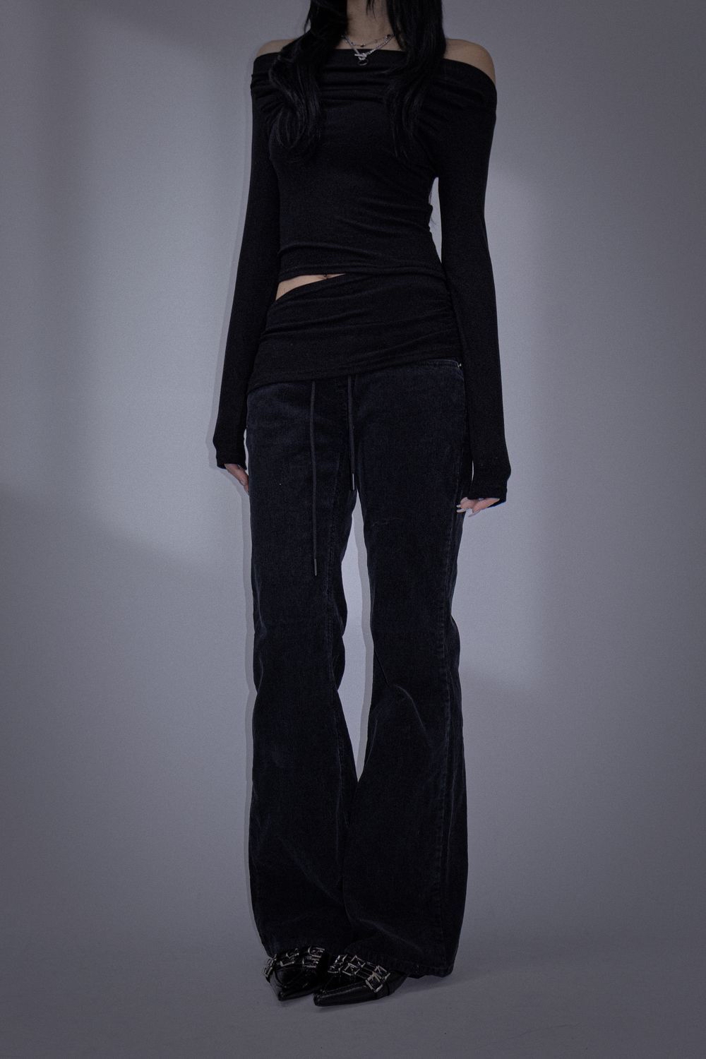 Cutout Off-Shoulder Ruched Top