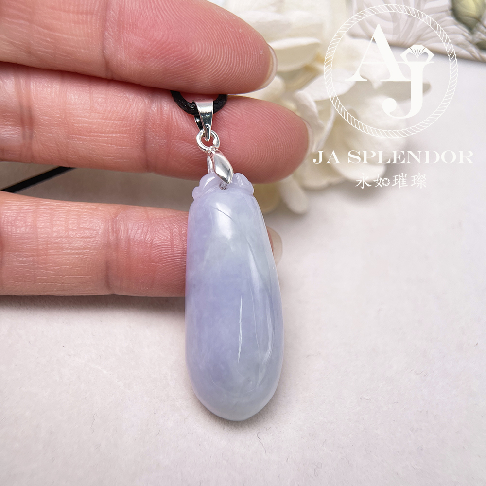 JN-1639 天然翡翠A玉 春彩福瓜（萬壽果）吊墜