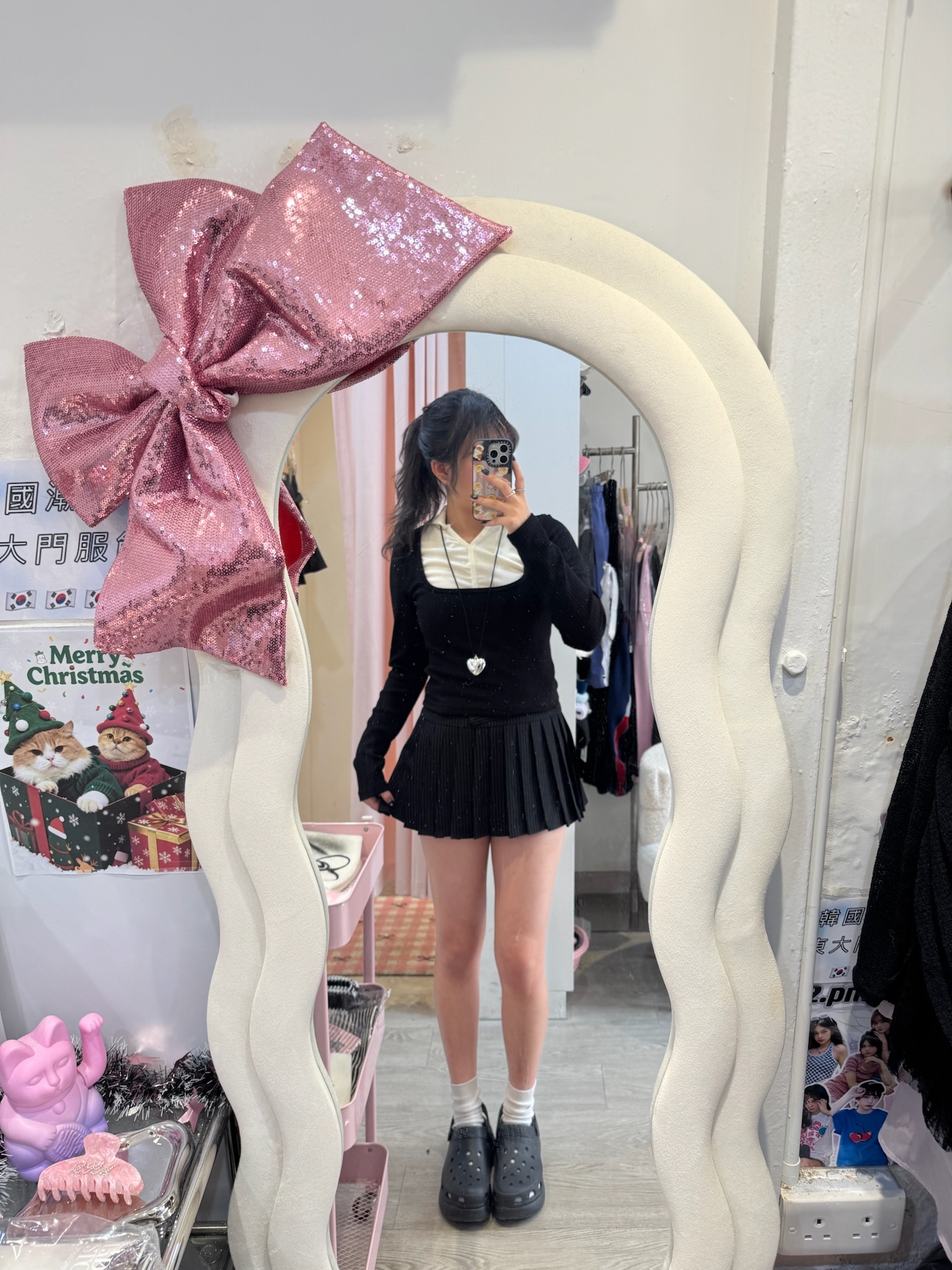 已售罄❌韓國開領假兩件拼色top