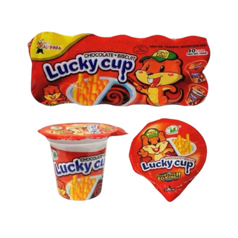 Alibaba Lucky Cup (biskut stick+chocolate) 10pcs