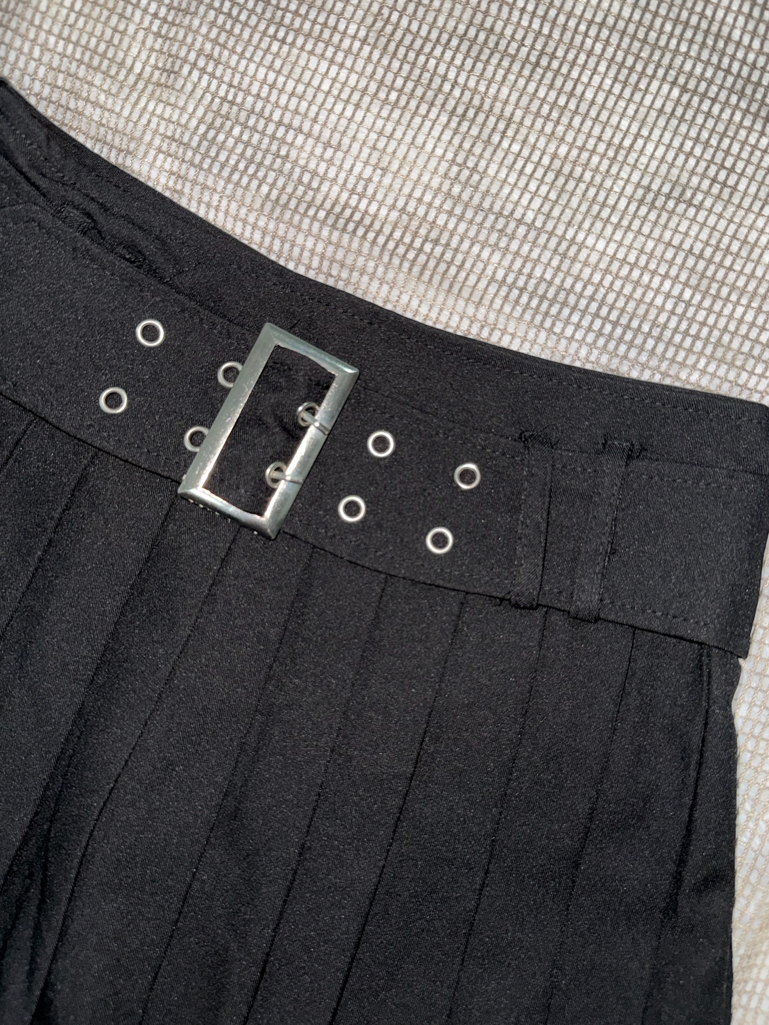 Gothic Punk Belted Pleated Micro Skirt