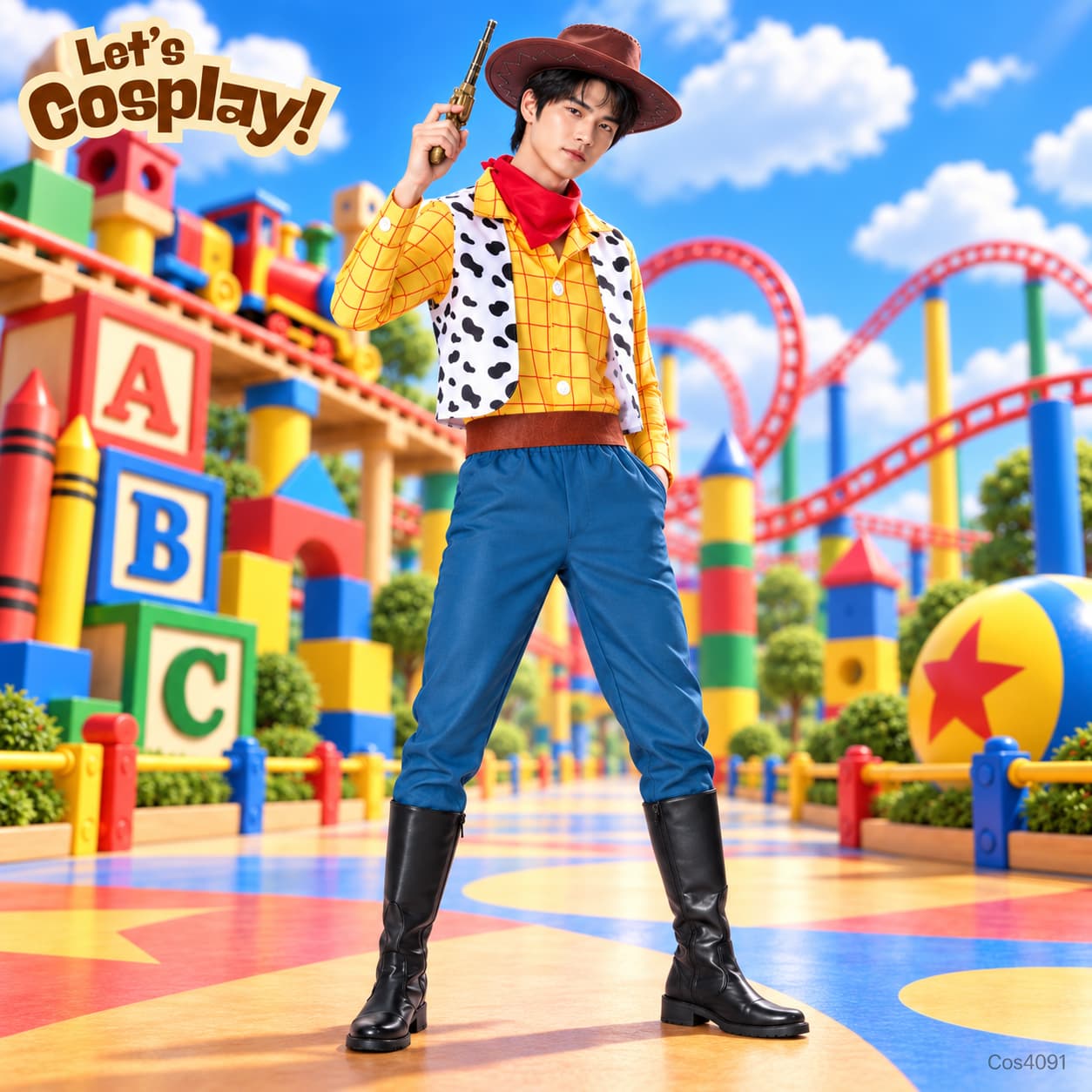 Toy Story反斗奇兵胡迪Woody成人牛仔角色扮演6件套｜香港現貨｜Lets Cosplay COS4091