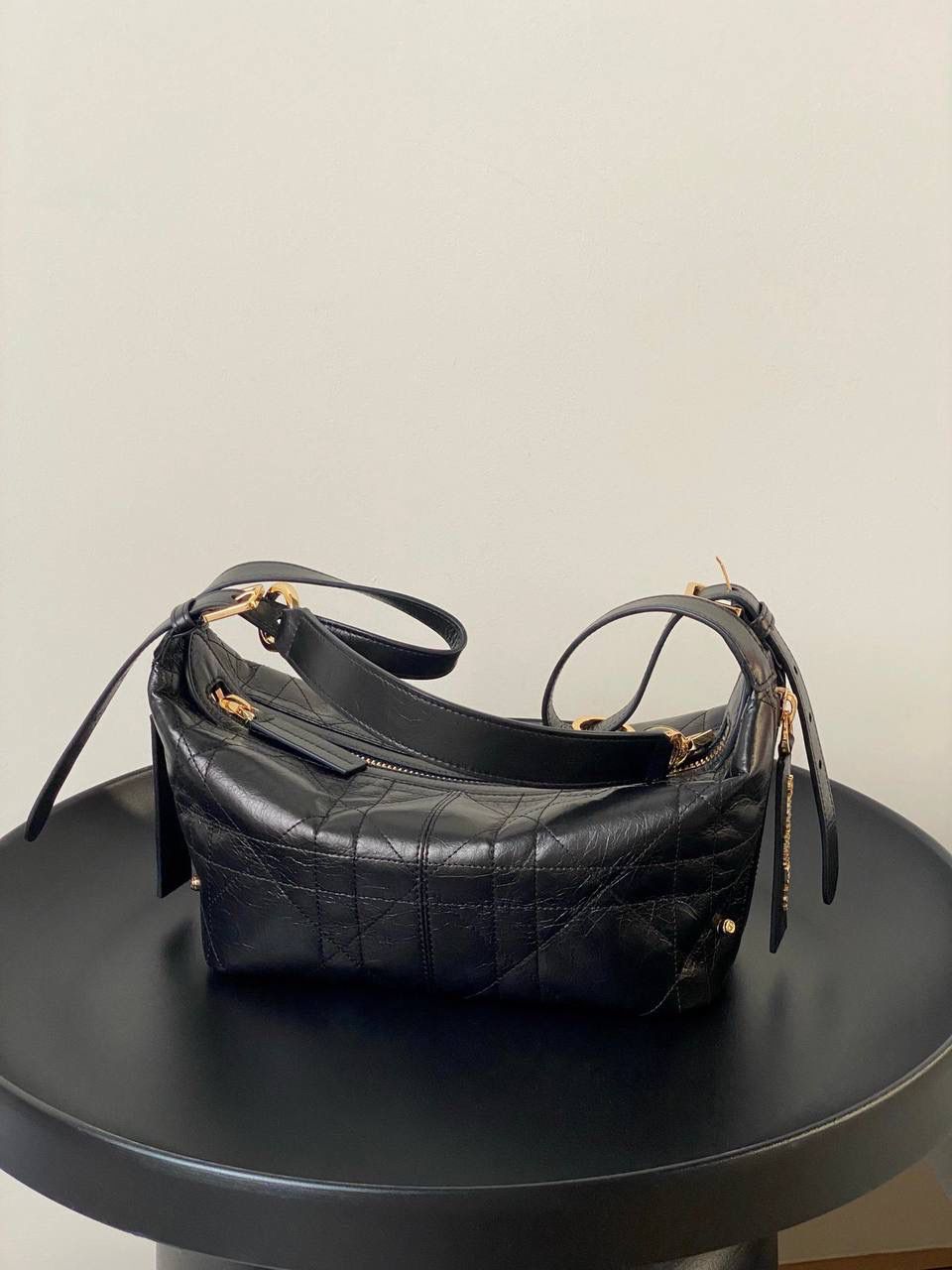 Dior Vibe Hobo Bag: Quilted Leather Shoulder Bag with Gold Hardware