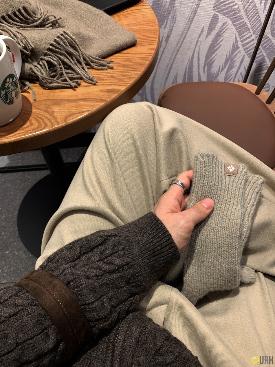 【100%保證韓國直送】秋冬感羊毛混紡側鬆緊寬鬆西褲 Ever Soft Wool Side Banding Wide Slacks RL114704