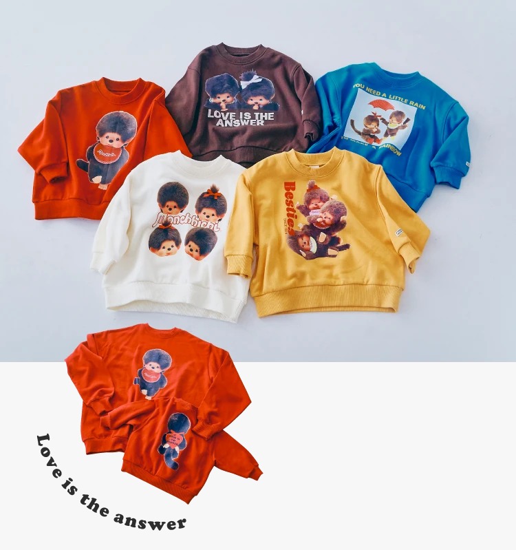Monchhichi 蒙奇奇親子Hoodies 日本兒童 80-140cm 