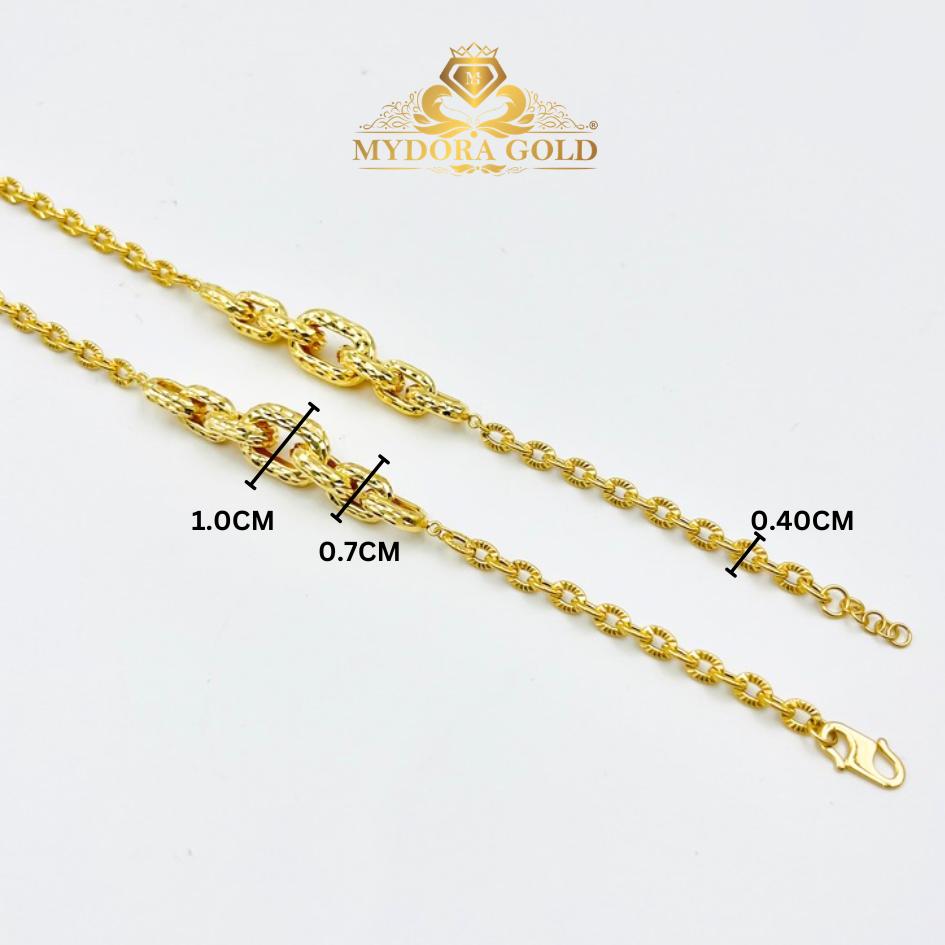 MYDORA Rantai Tangan Sauh Matahari + Sauh Pahat l EMAS 916/22K