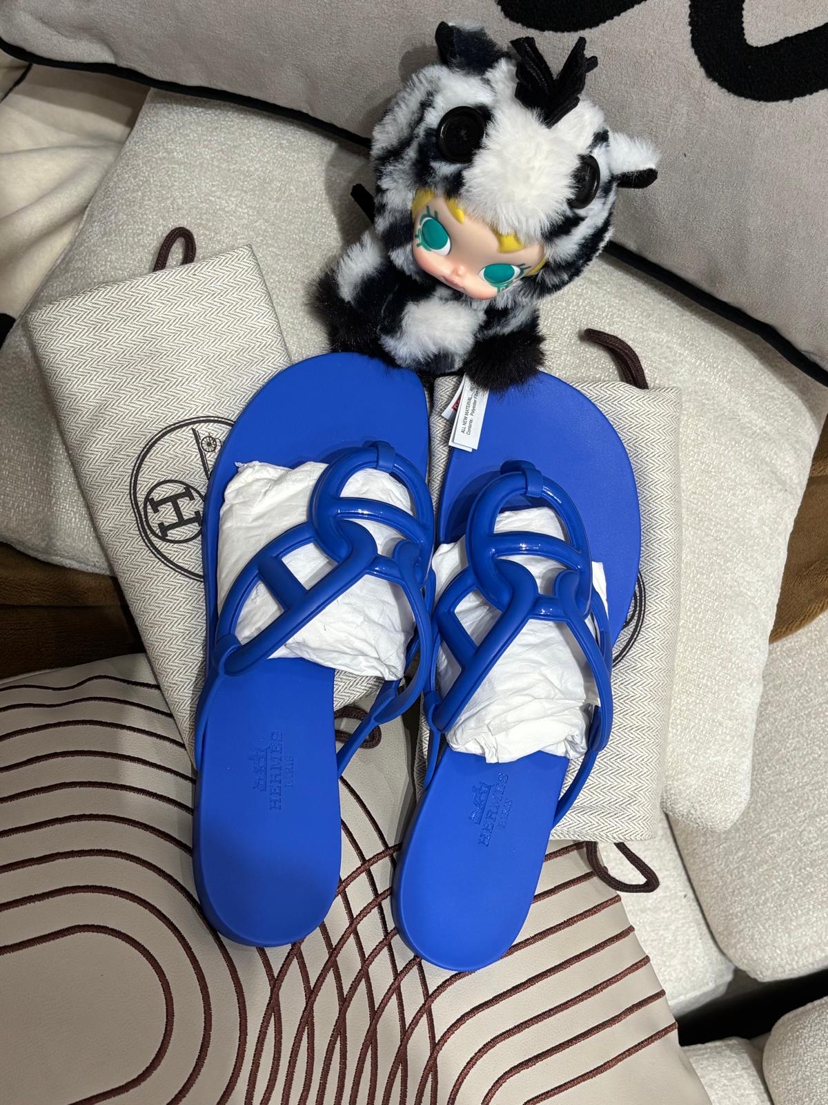 全新 Hermes PVC Egerie sandal size 38 100%Authentic, 全新Brand new ✅dust bag✅ box