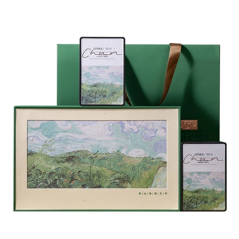 【绿意·时光】优雅气质油画风茶叶礼盒套装荒山晒红茶月光白茶礼物推荐送长辈闺蜜领导伴手礼