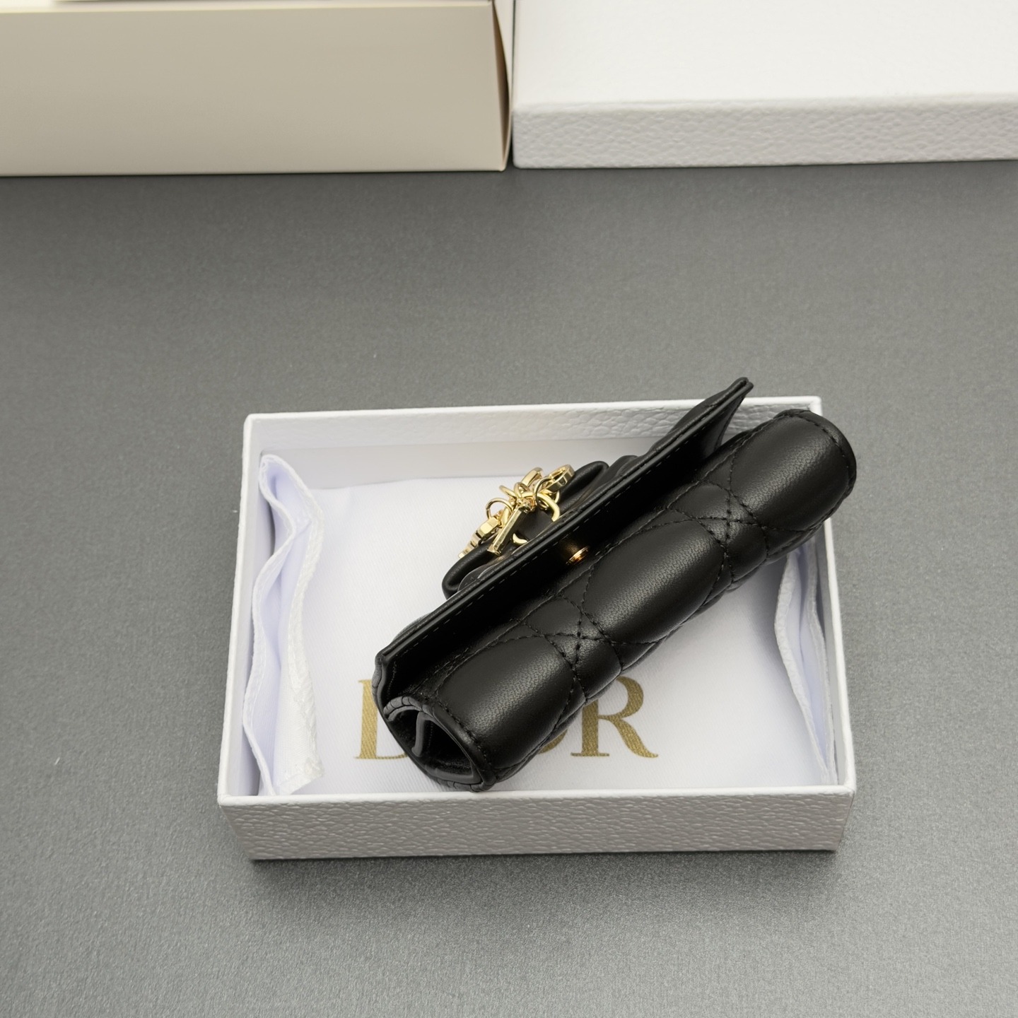 【正品級】DIOR Lady Dior Glycine Wallet 藤格紋羊皮銀包 連專櫃禮盒