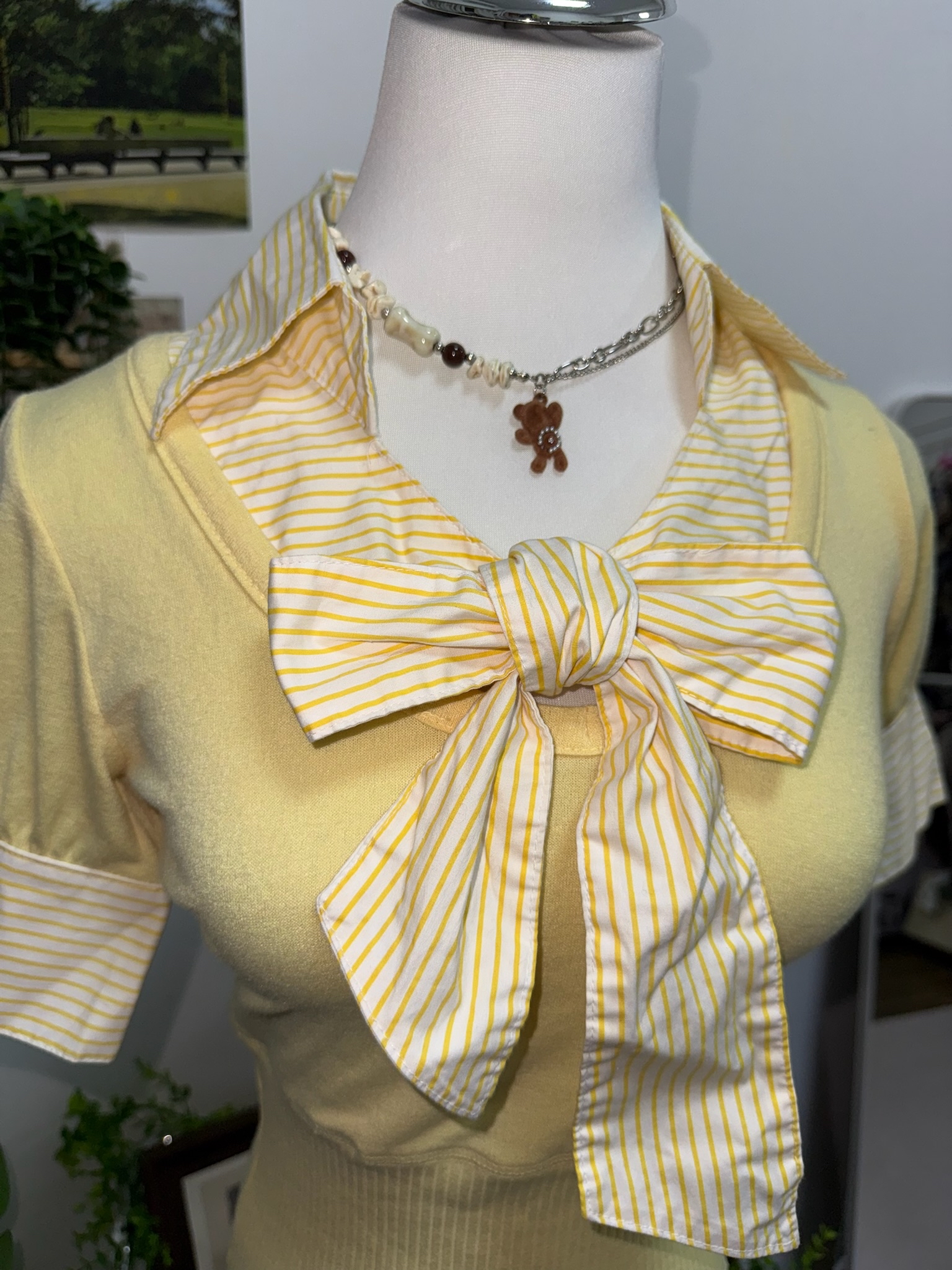 Soft Yellow Nana Bow Top