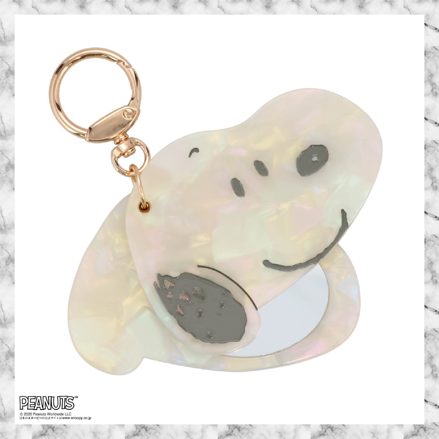 🌸 【預訂】Slide Mirror Charm - PEANUTS Hair Accessory