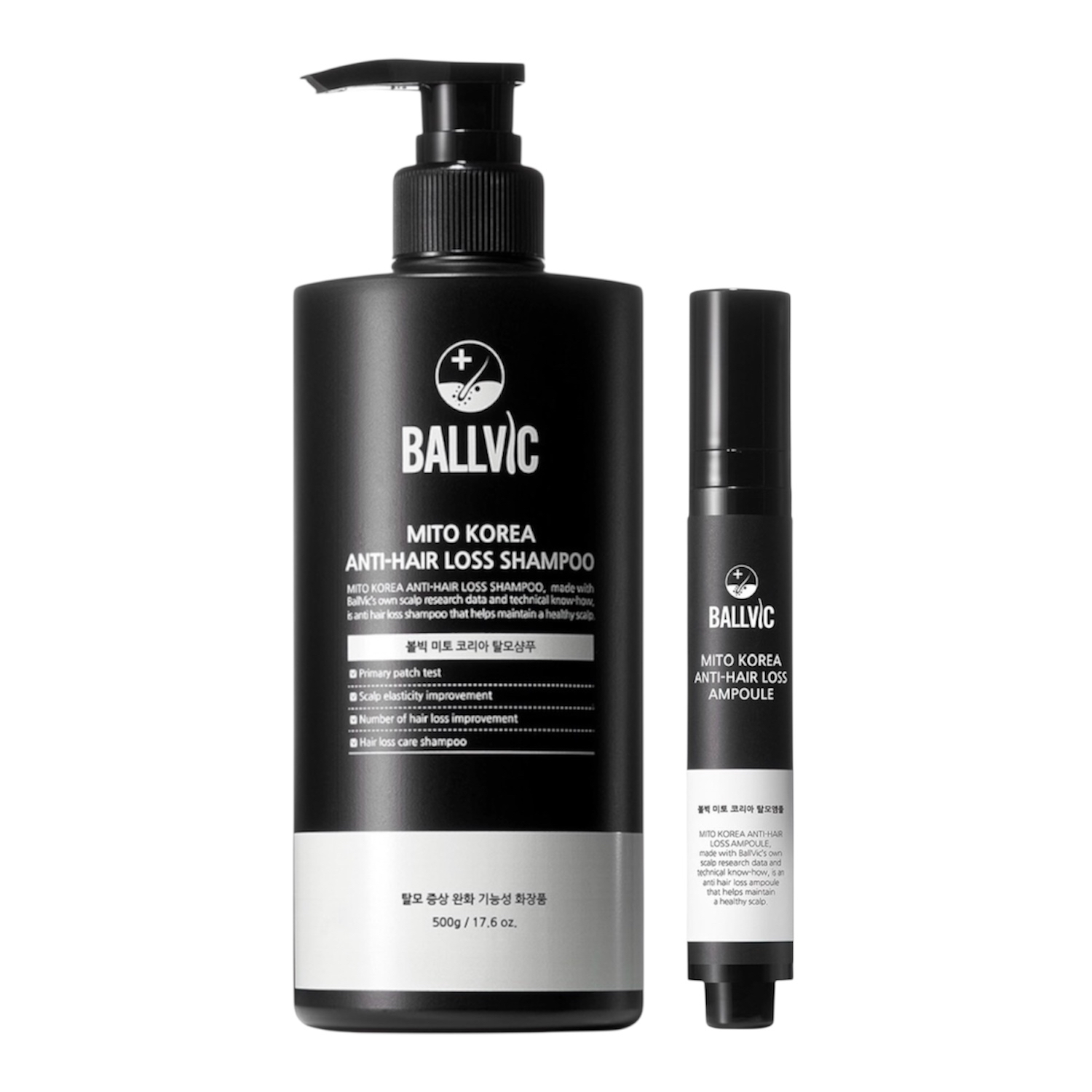 BALLVIC Mito Korea Anti-Hair Loss Shampoo + Anti-Hair Loss Ampoule 防脫抗敏洗頭水+精華液 500g+15ml 