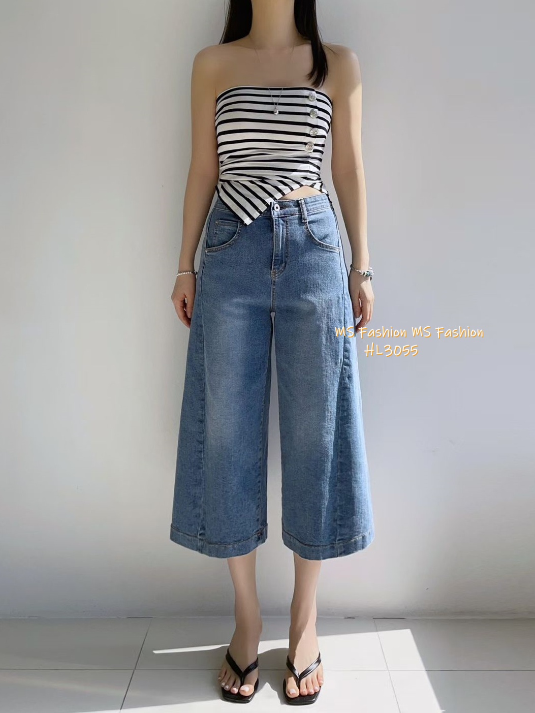 HL3055 韓國🌼Howluk8分拼接闊筒牛