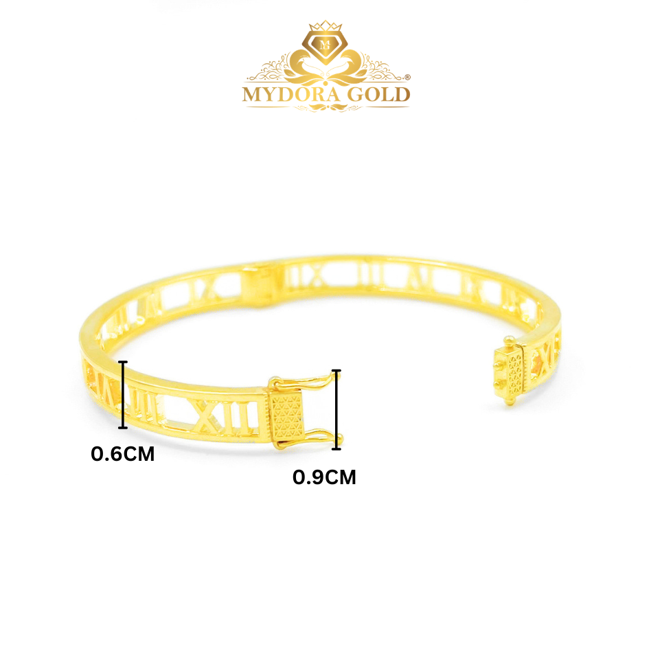 MYDORA Gelang Moden Huruf Roman l EMAS 916/22K