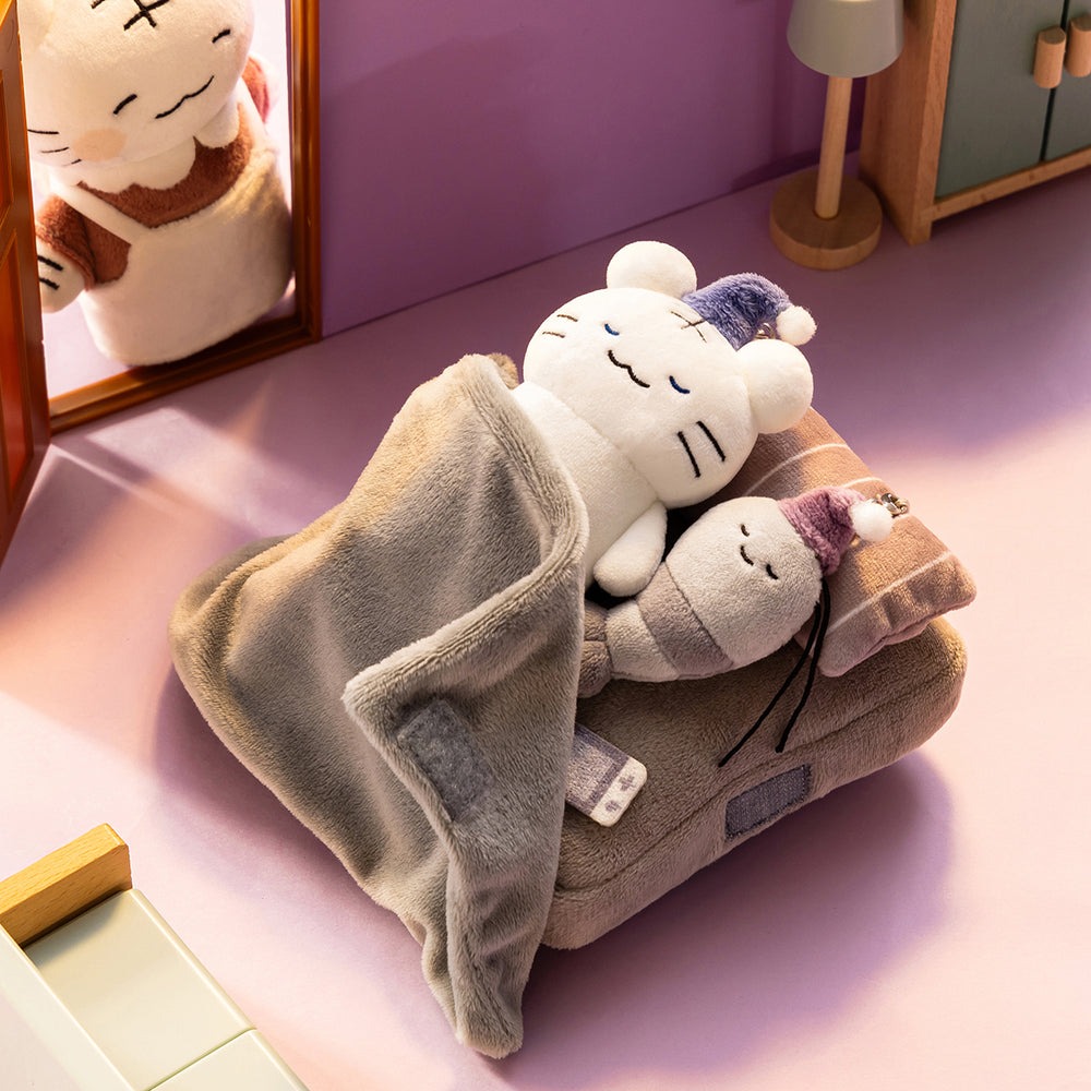 現貨｜Toraebi 可與床連接的裝睡小白虎與黑虎蝦 兔兔醫生 日版 吊飾 毛公仔 掛件 (384717)