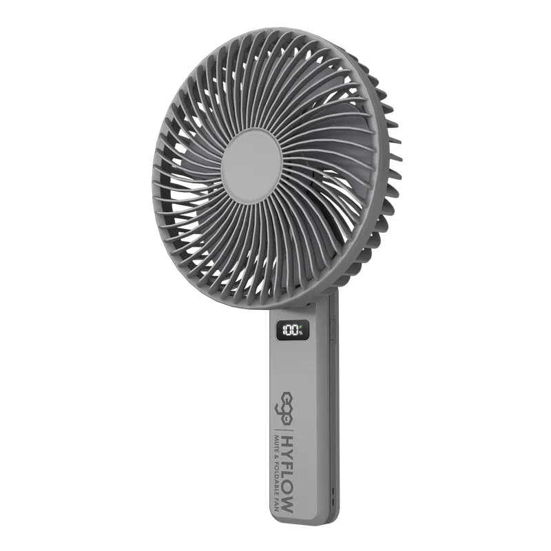 ego - HyFlow 16CM&摺疊風扇 充電式無線便攜風扇｜手提風扇 | LED顯示 | 35分貝靜音 | 180度角度調較