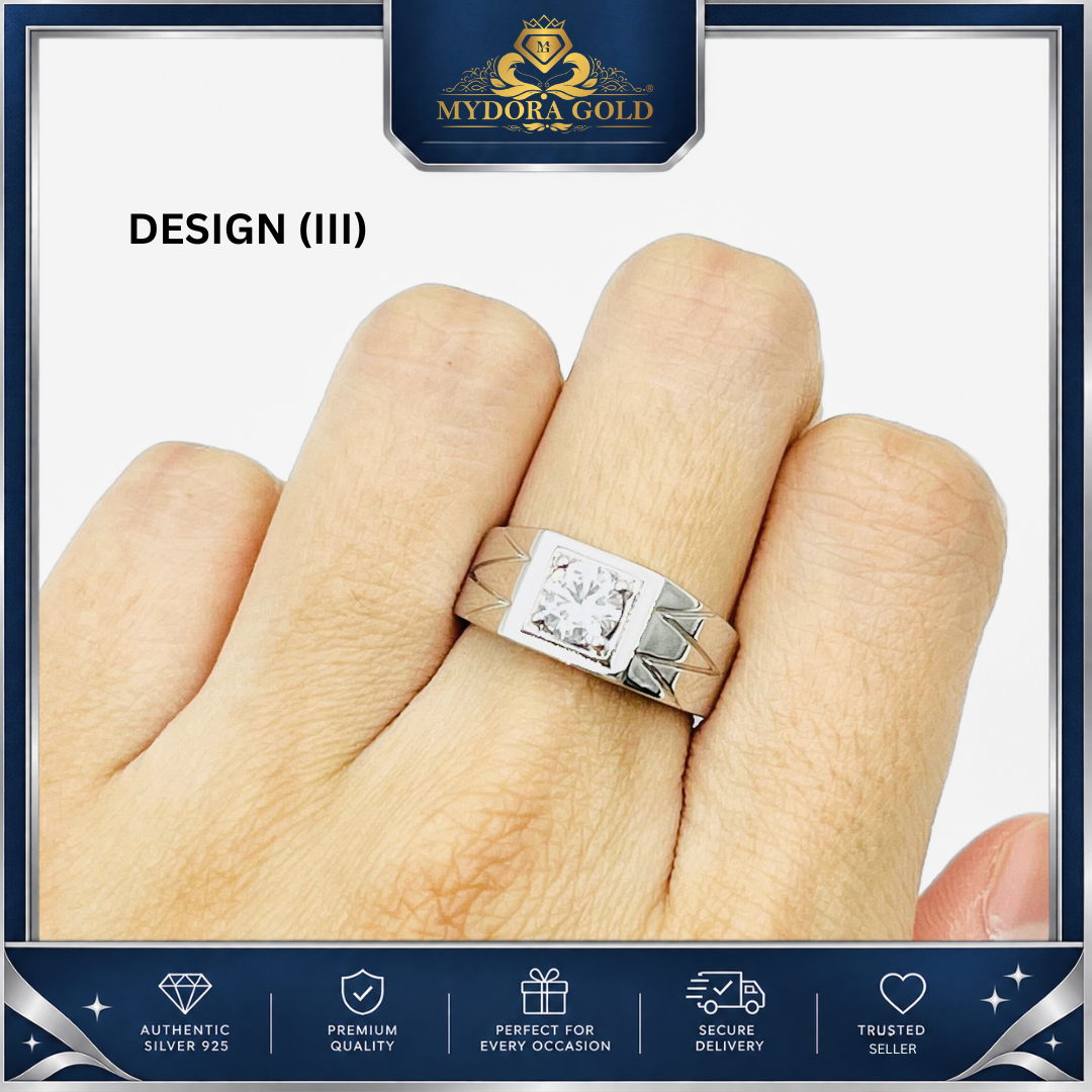 MYDORA 925 Silver Ring - Cincin Imperial Edge Collection