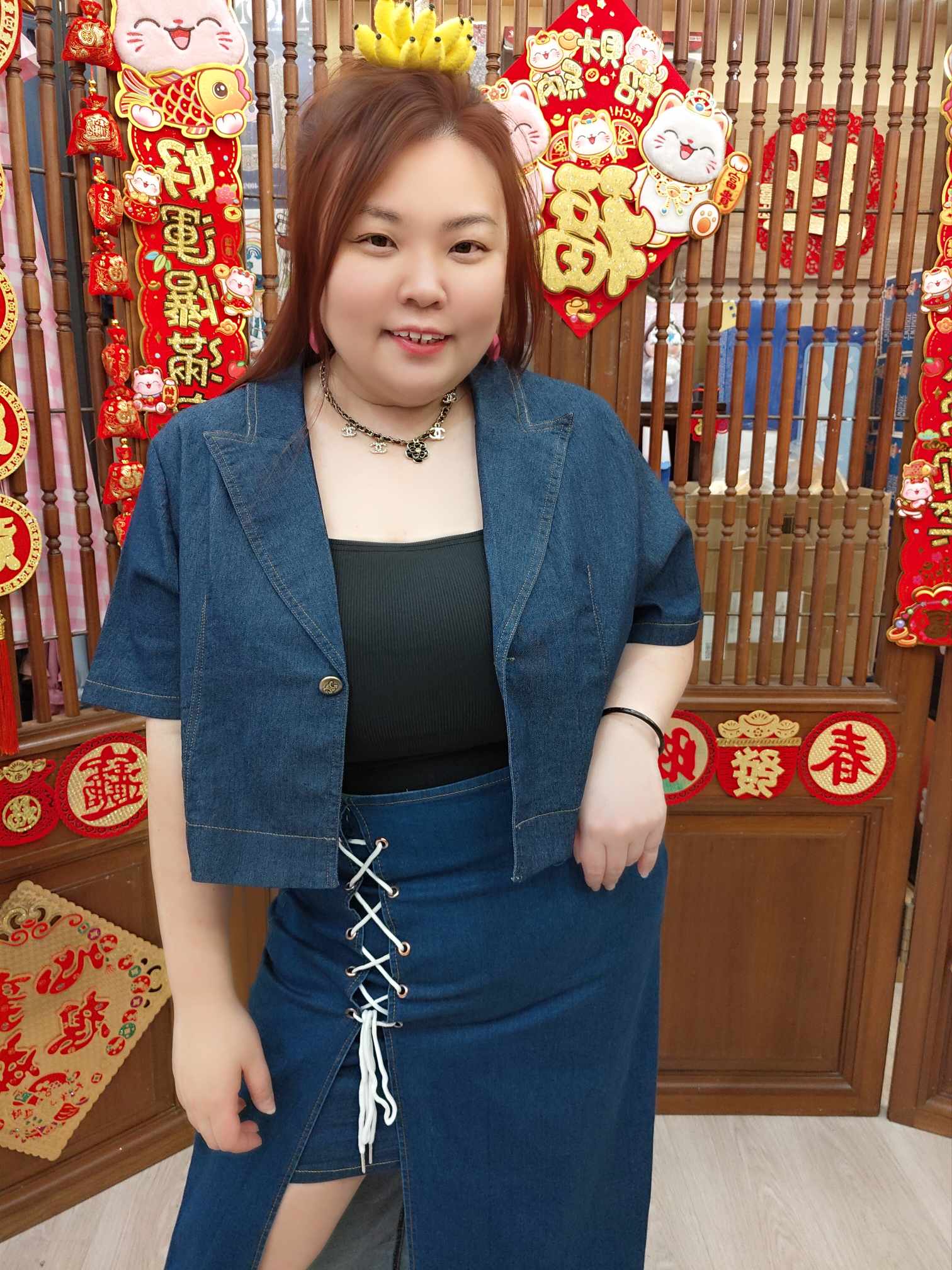 OTD13 TW#5707 牛仔短袖小外套（胸围 120-130CM）