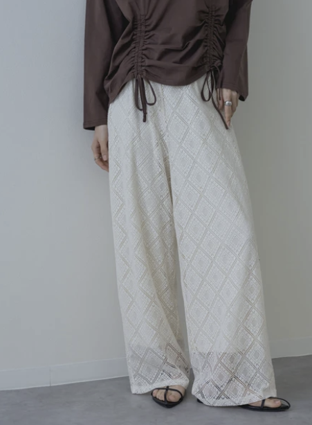 蕾絲休閒褲 - 2026 流行穿搭  蕾絲休閒褲 時尚穿搭 優雅日常 柔軟舒適 獨特設計 成人休閒 易於配搭 日本直送   #JP-I-260035