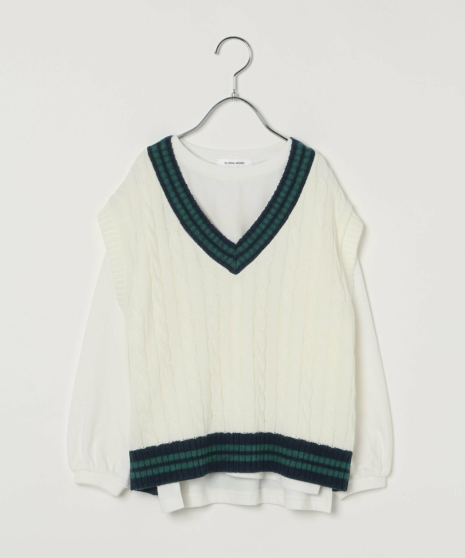 🆕【⭐訂購⭐】🌀 🇯🇵 日本直送 學院風 針織背心+泡泡袖長袖上衣 2件套［2款選］🌀 [ELCA-0189][260330]