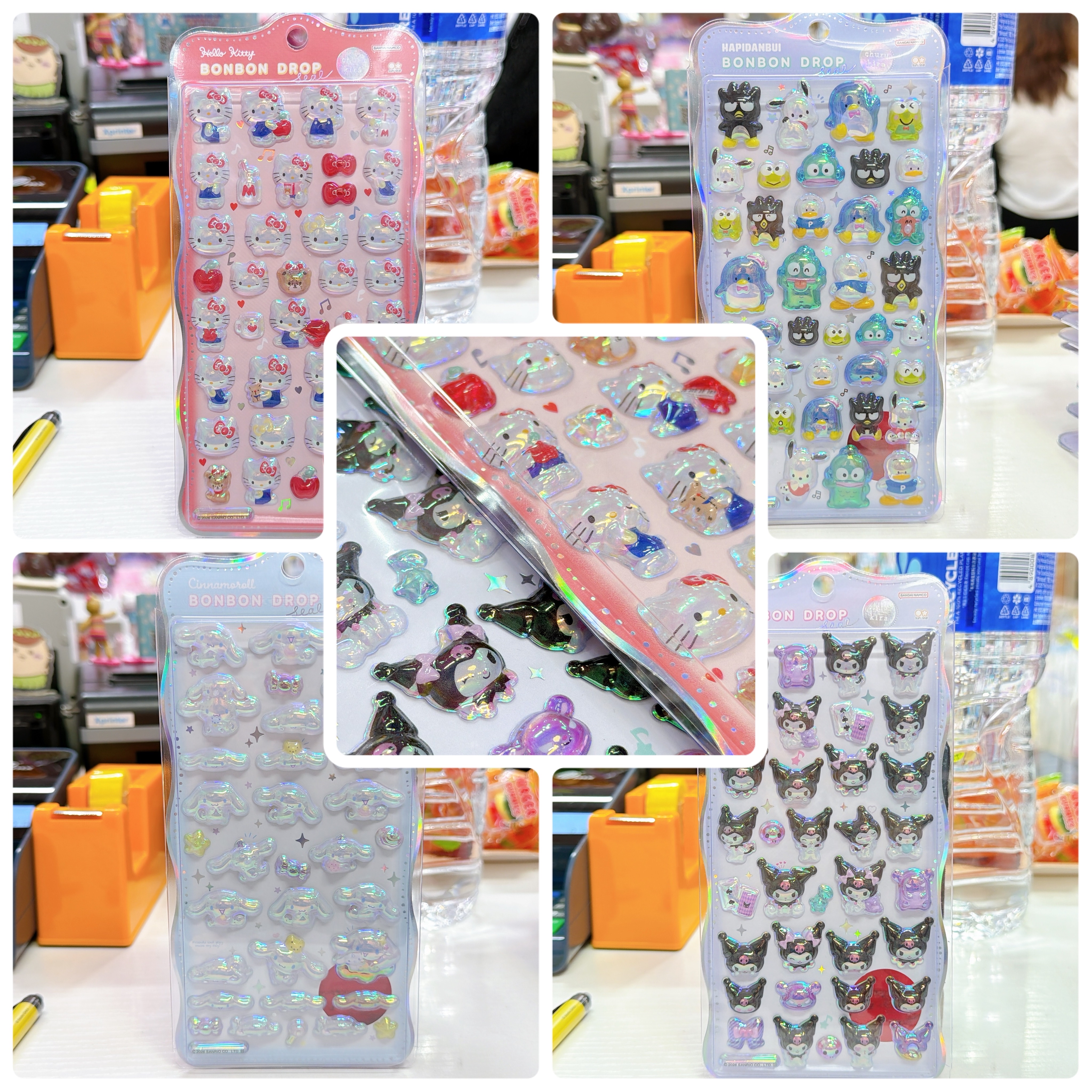 日本直接日本版 超人氣Sanrio bonbon drop 立體貼紙 珠光色