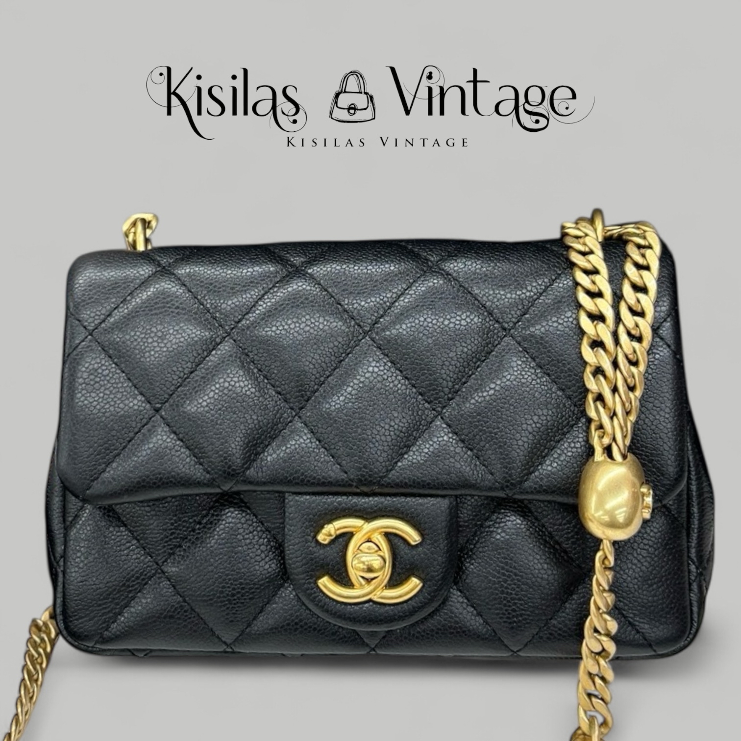 Chanel 23P Caviar 心型調節扣