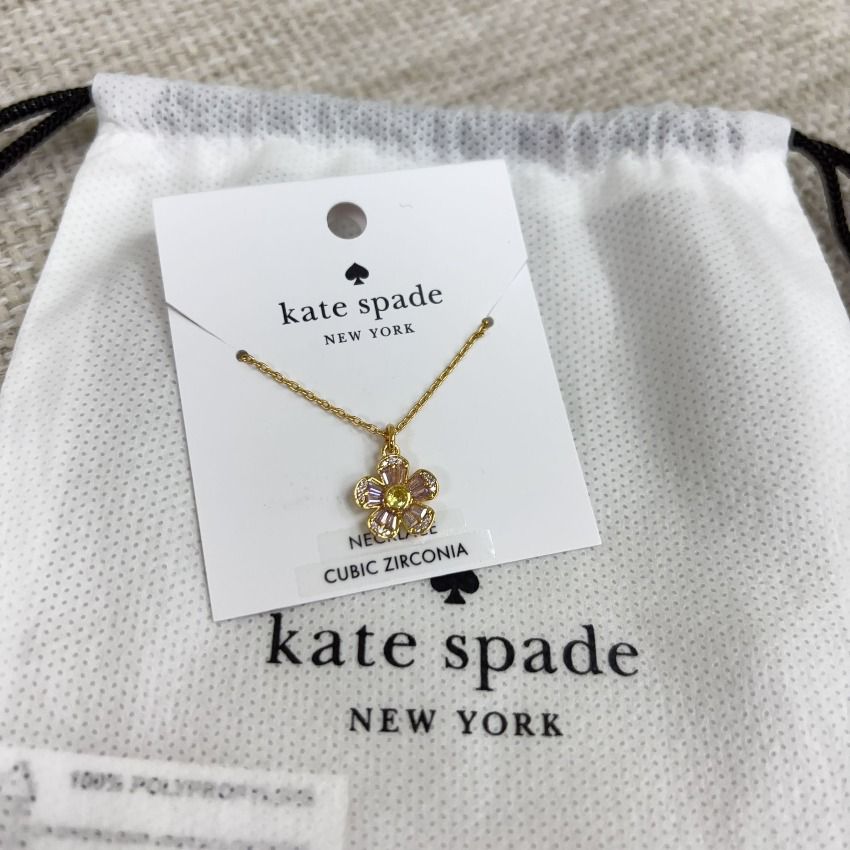 母親節特價🥰🥰 ⚜️Kate Spade花花閃鑽頸鏈