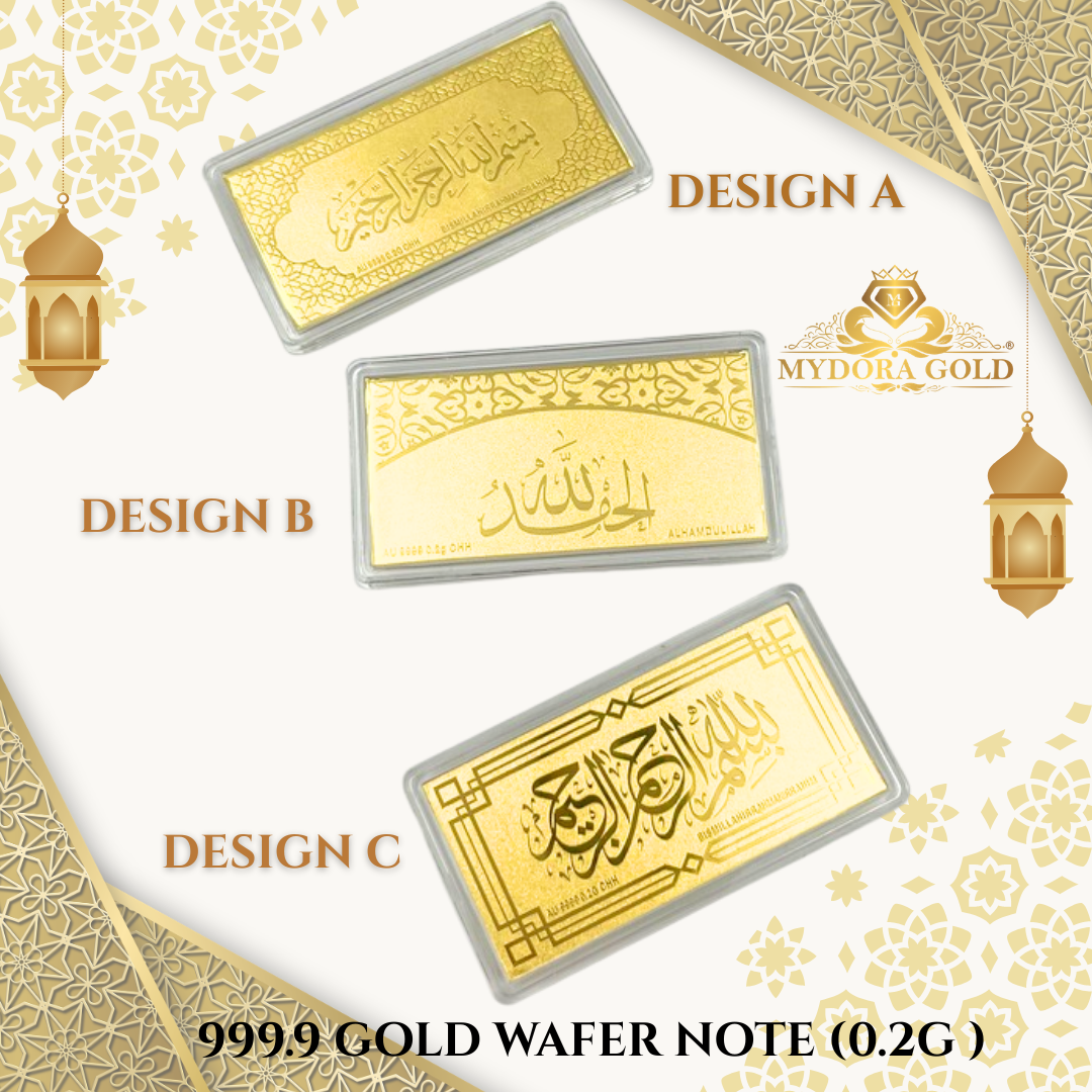 MYDORA 999.9 Gold Wafer Duit Raya Note (0.2g/0.5g)