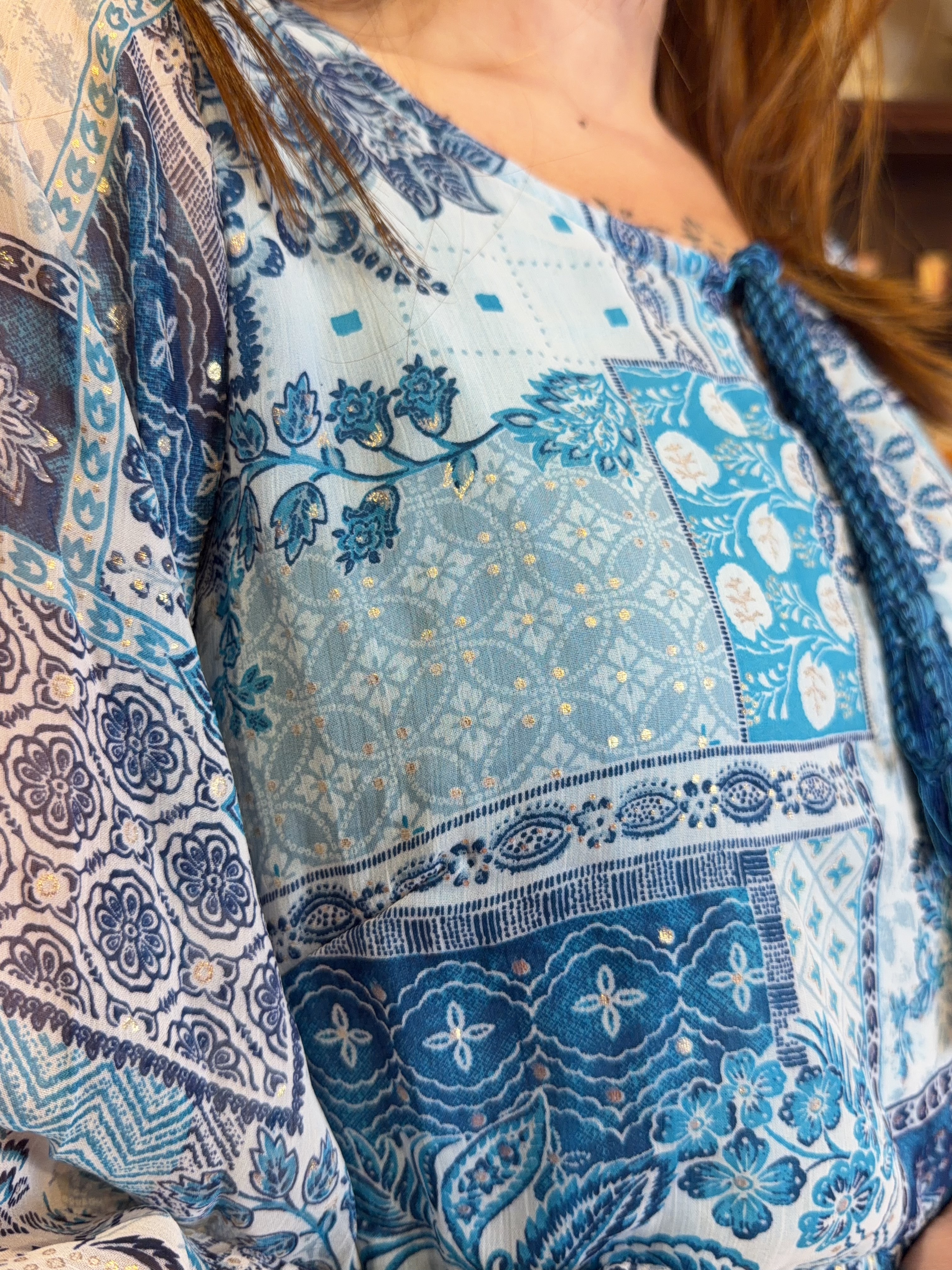 2367 Ocean Blue Chiffon Foil Stamping OP 48"