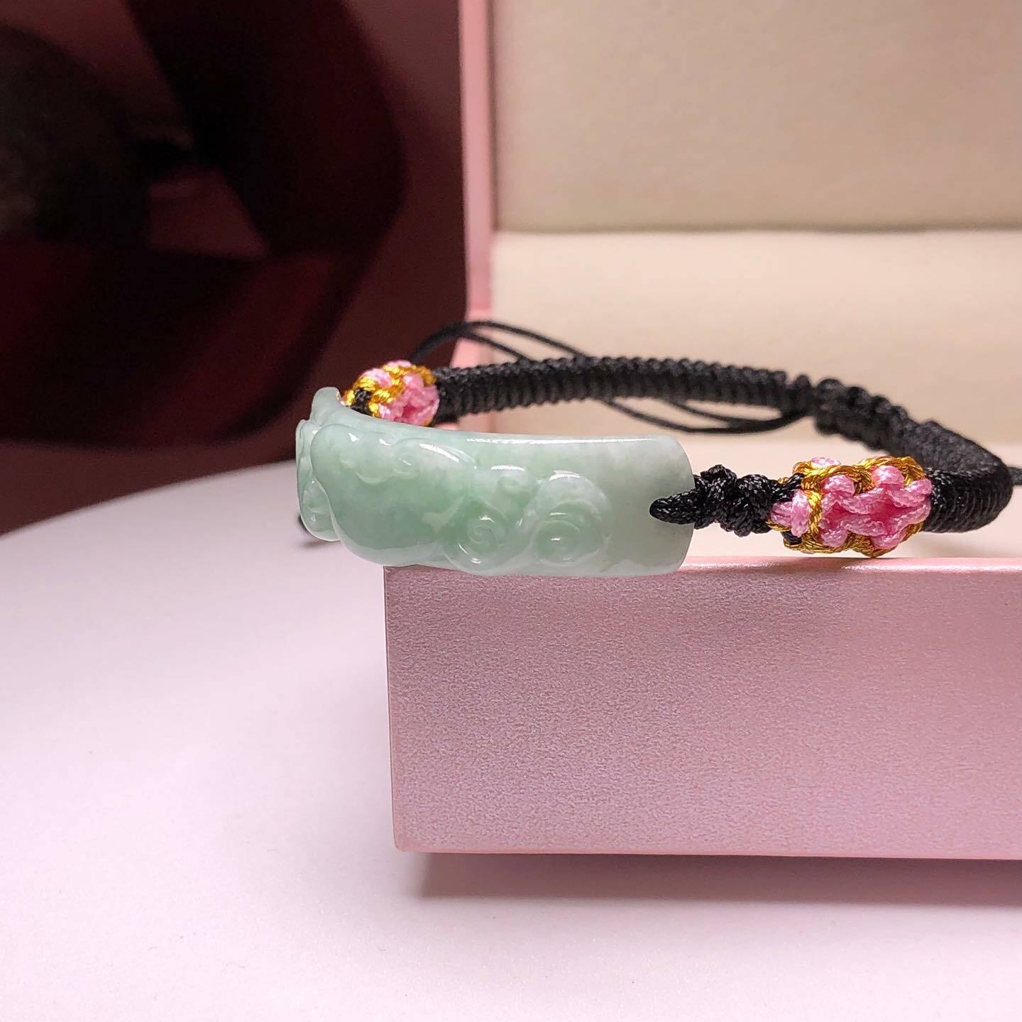 翡翠如意手牌配可調手繩