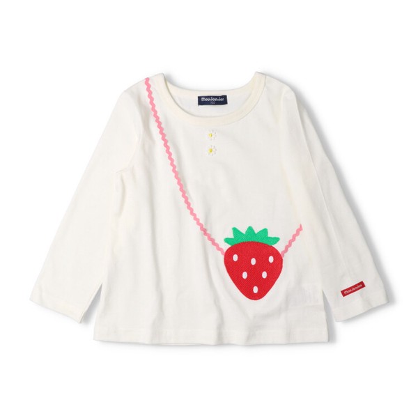 🆕【⭐訂購⭐】🇯🇵日本直送 草莓🍓手袋 貼花刺繡長袖Tee［2款選］🌀 [ELAA-0288][260228]