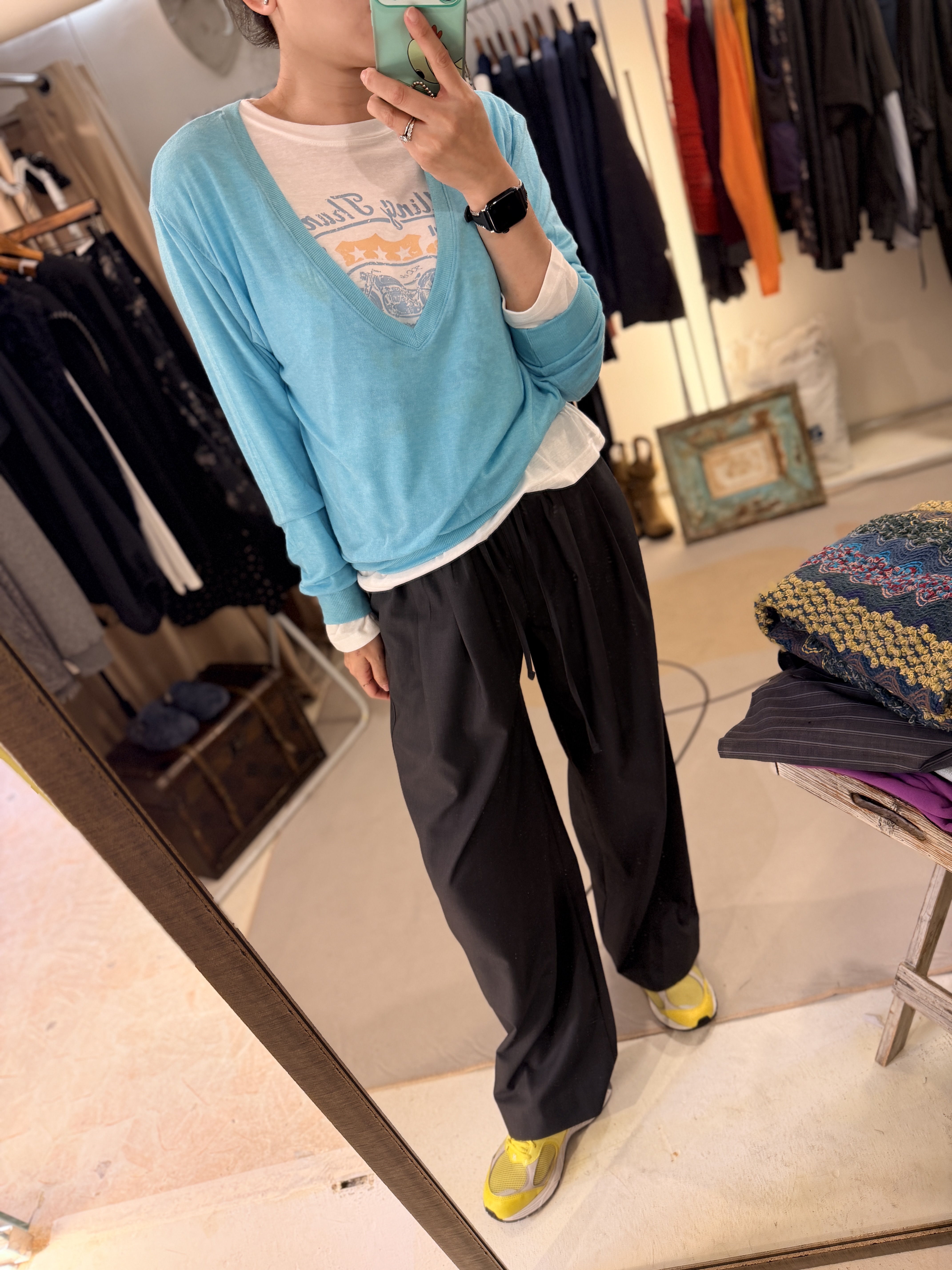 Deep V soft knit