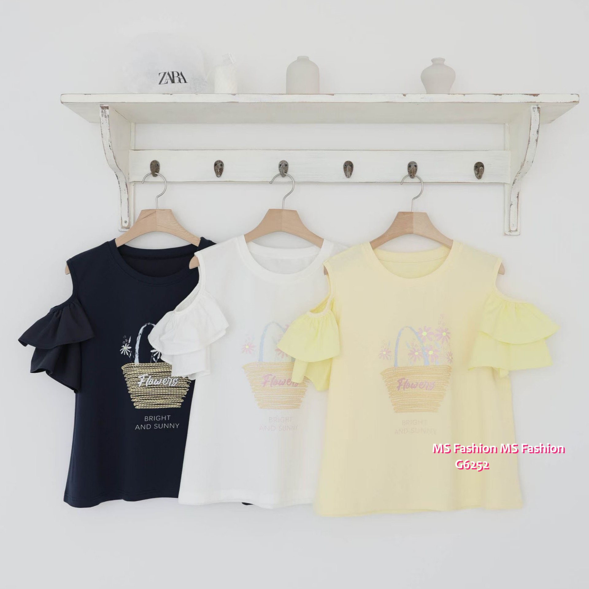 G6252 韓國🇰🇷靚print露肩top