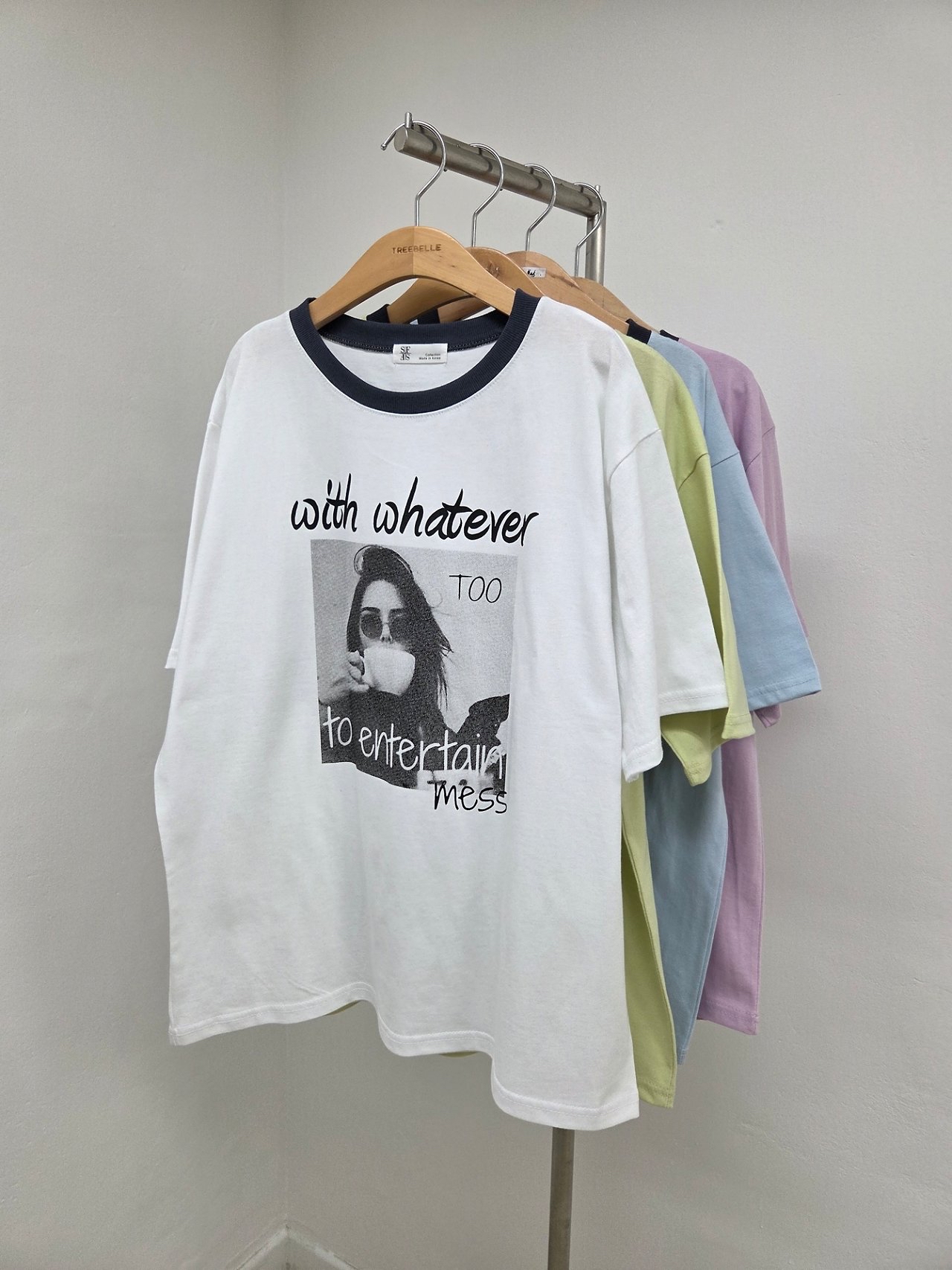 🇰🇷K5576 cotton人像print tee