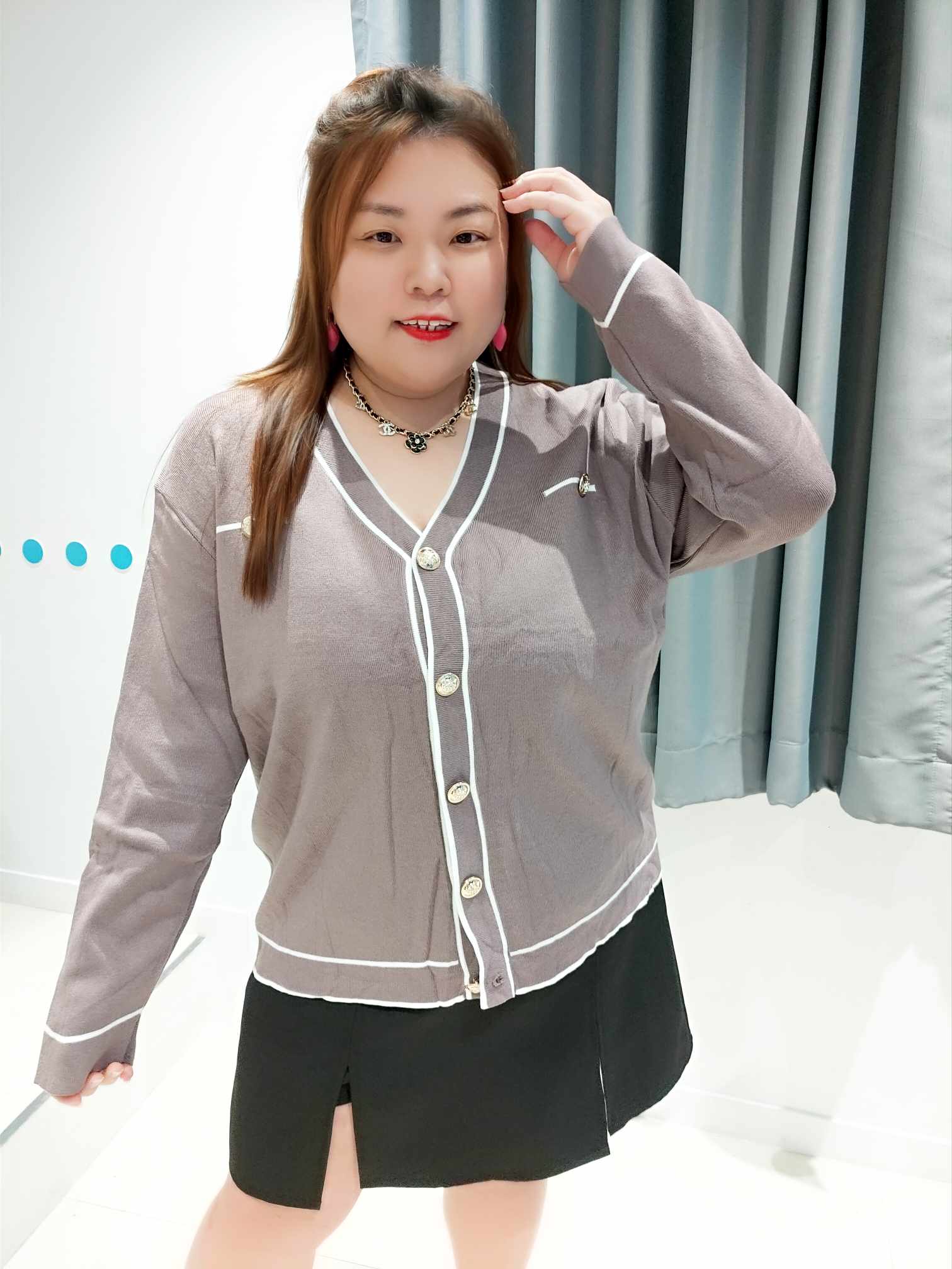 DSE14 学院风针织外套