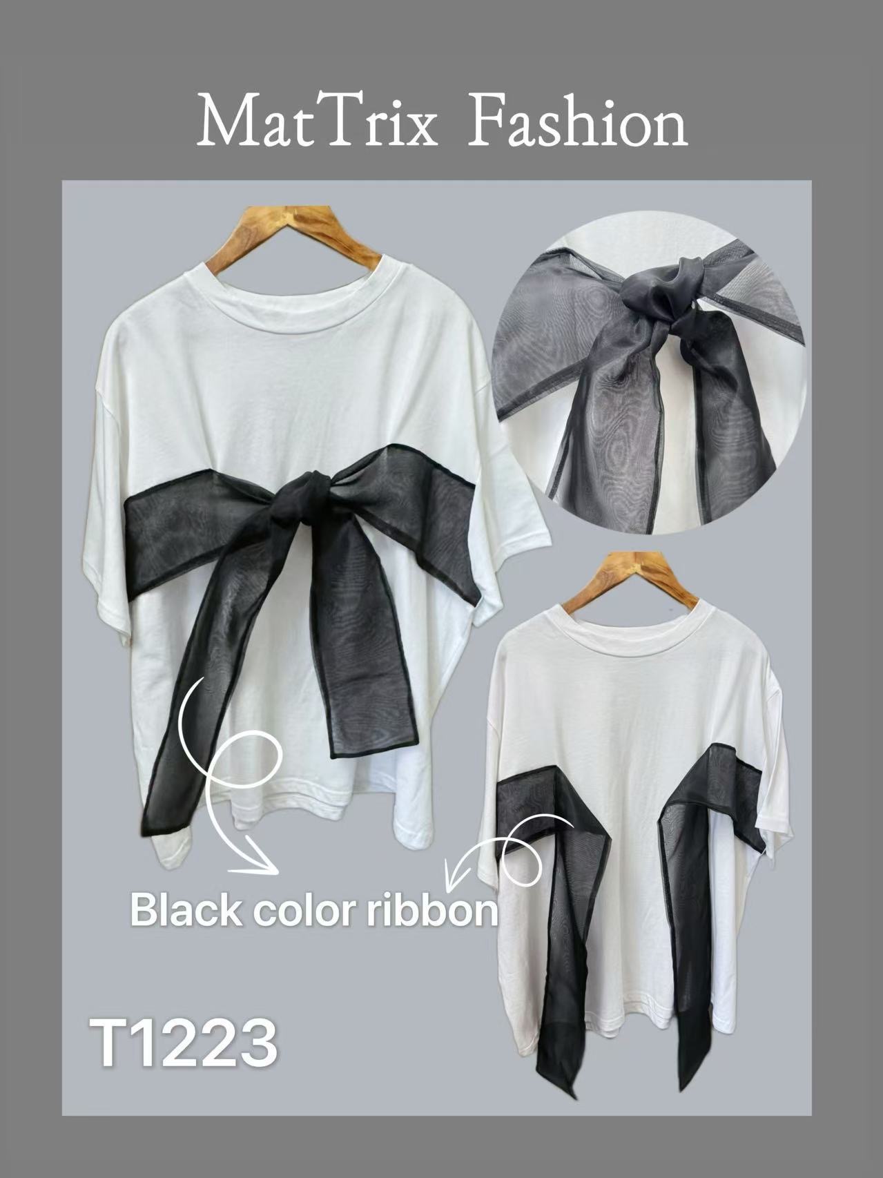 T1223 大紗蝴蝶結Tee 原價$259