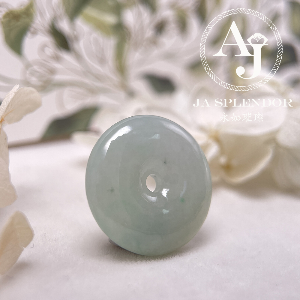  JN-181 天然翡翠A玉 冰潤飄綠平安扣