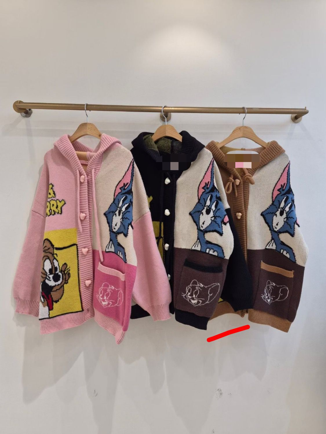 韓國東大門🌸 new design🌸 New 후드 톰가디건 Tom & Jerry Knitted Hoodie Cardigan
