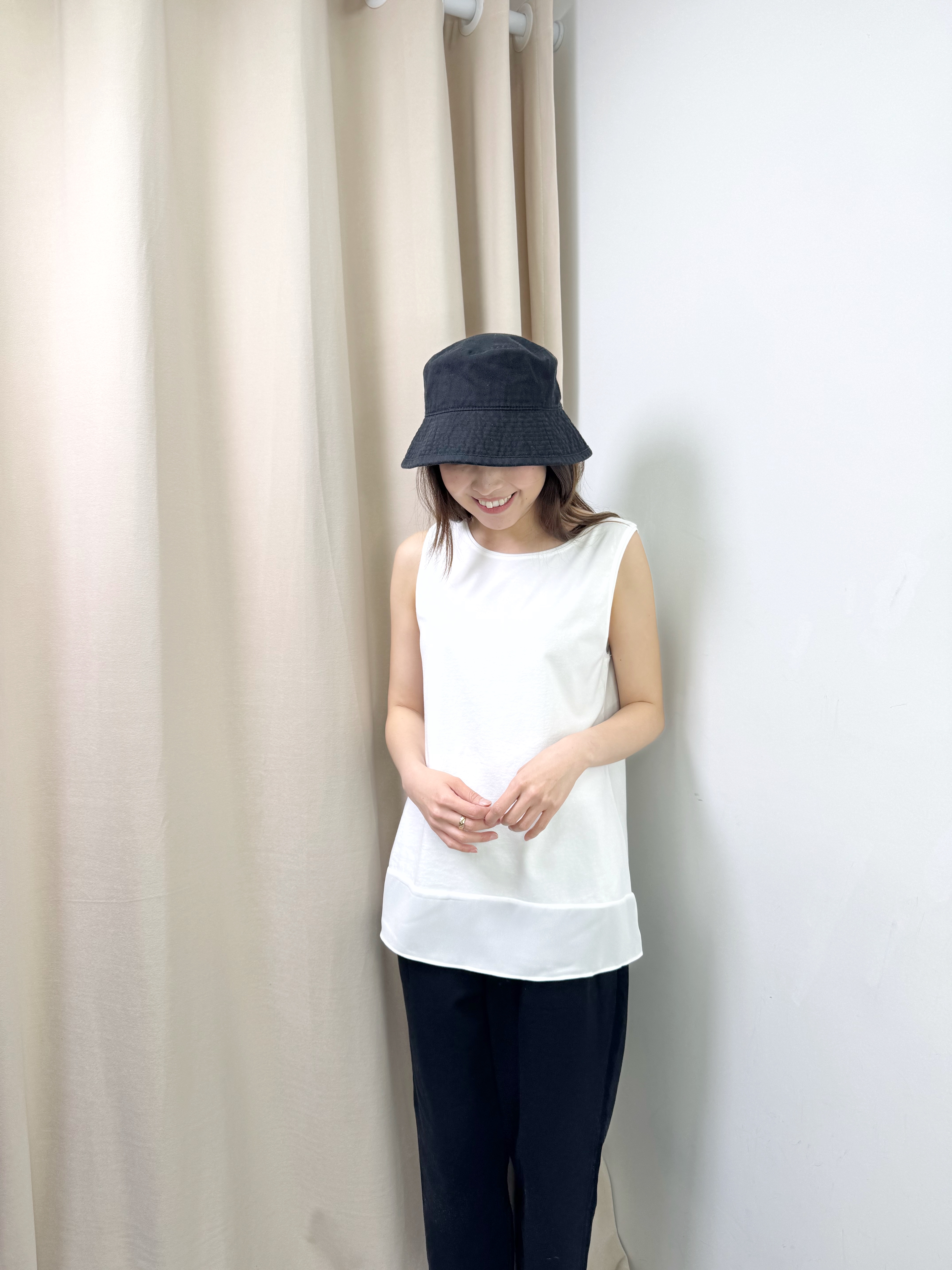 拼雪紡下襬背心（4色）