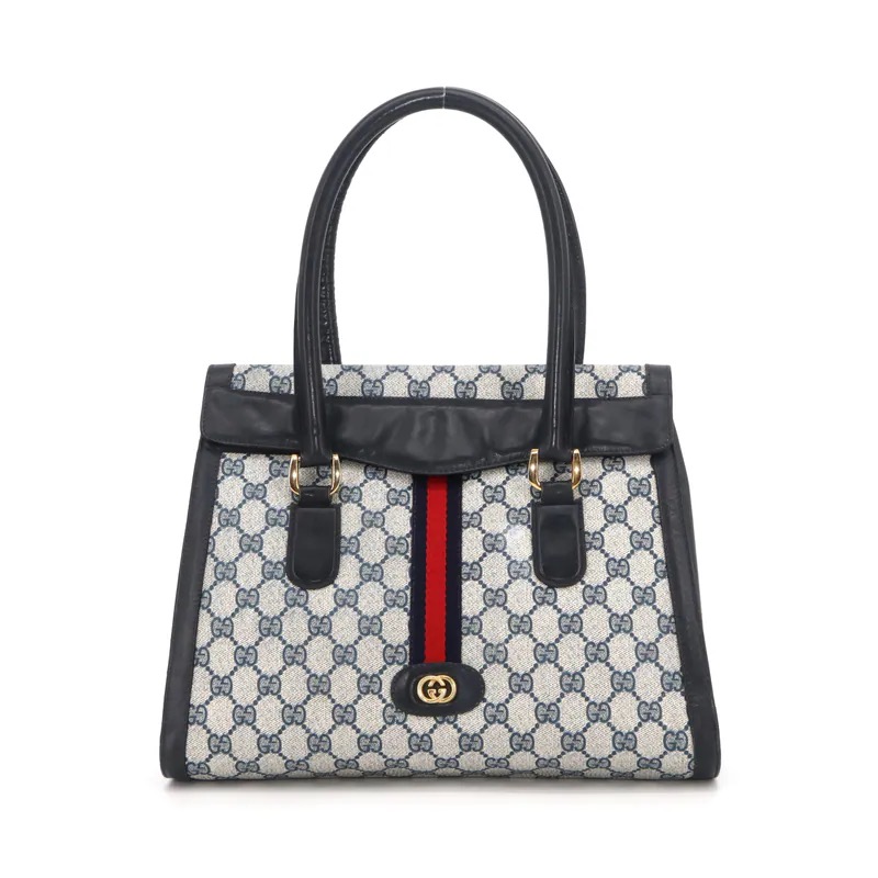 Gucci Vintage GG Supreme Sherry Line Top Handle Bag
