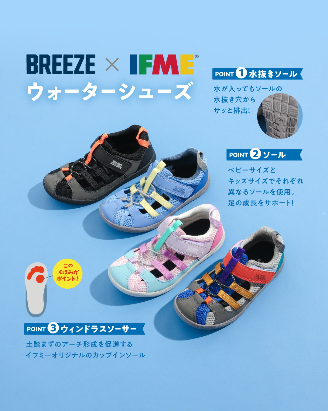 🆕【⭐訂購⭐】 🇯🇵日本直送🌀ifme x BREEZE 水陸兩用 健康機能涼鞋［4款選］🌀［ELEA-0228][260625]