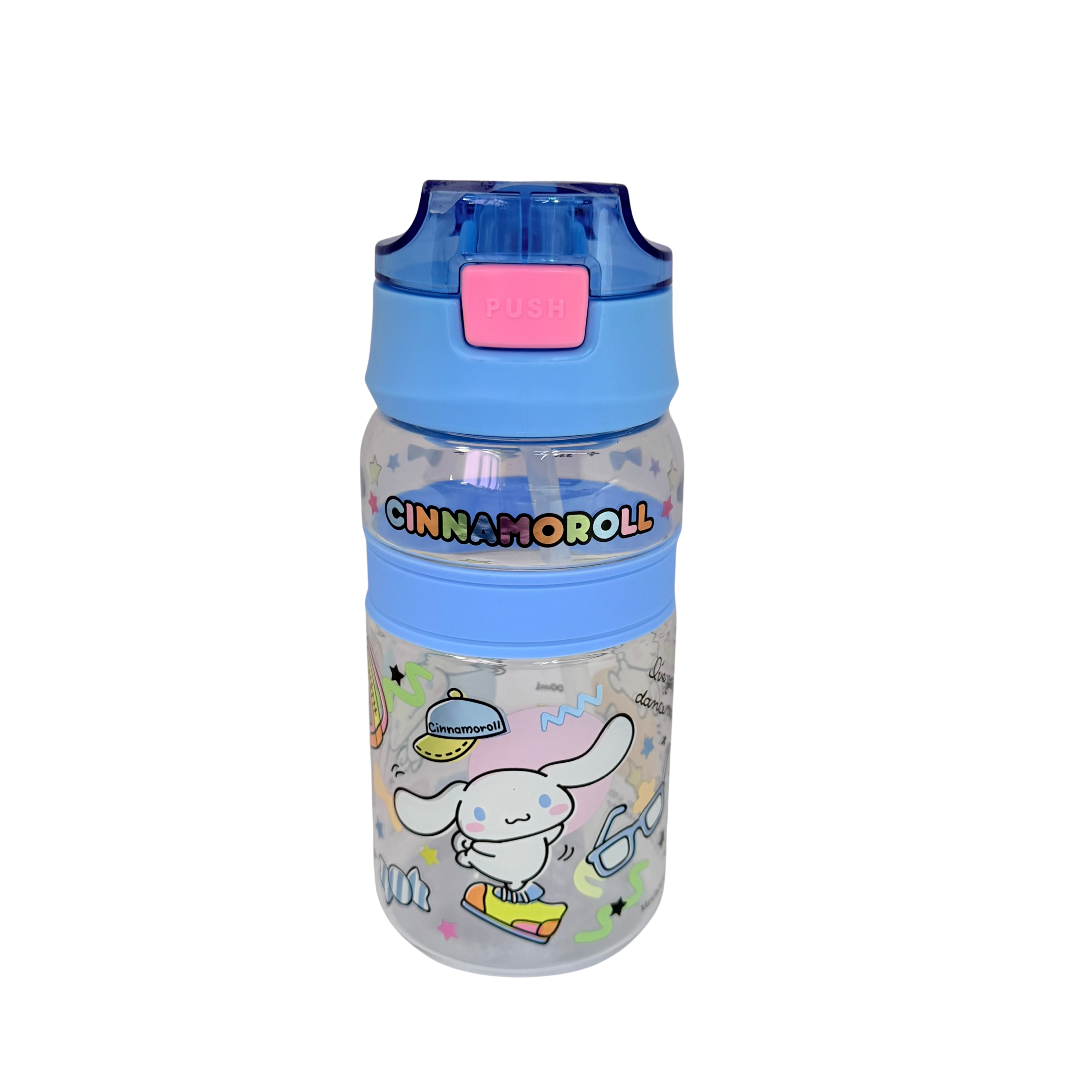 Cinnamoroll 550ml BPA & BPS Free Water Bottle w/ Straw & Neck Strap 膠水樽連飲管