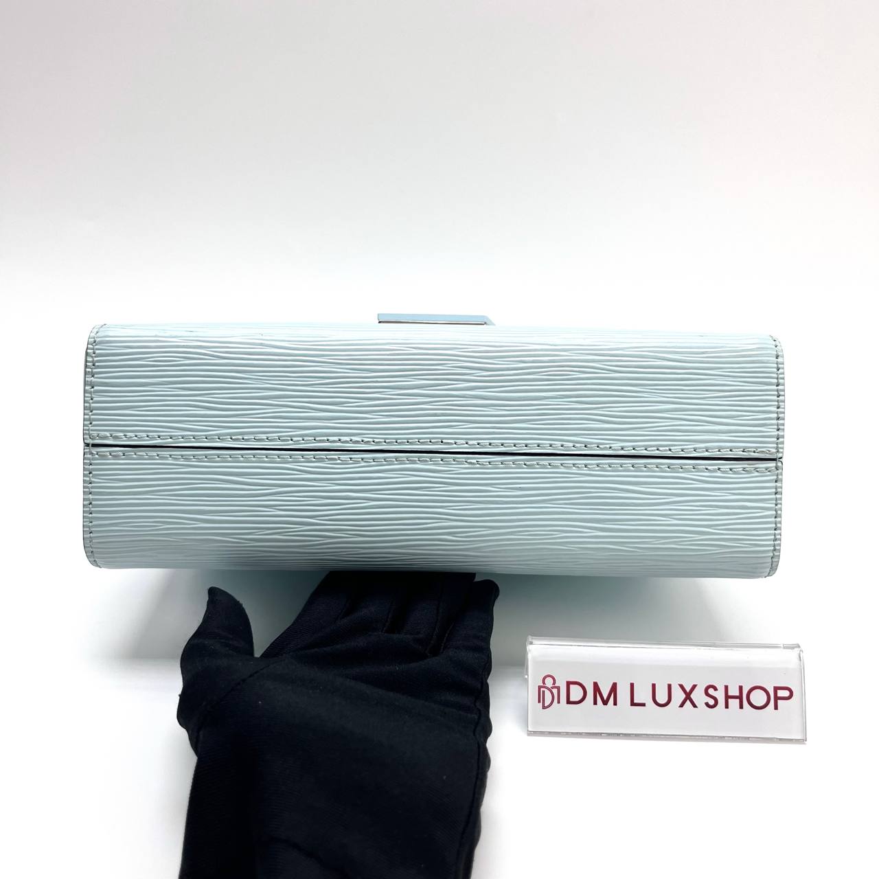 LV Pochette Grenelle Light Blue Epi Leather Bag SHW