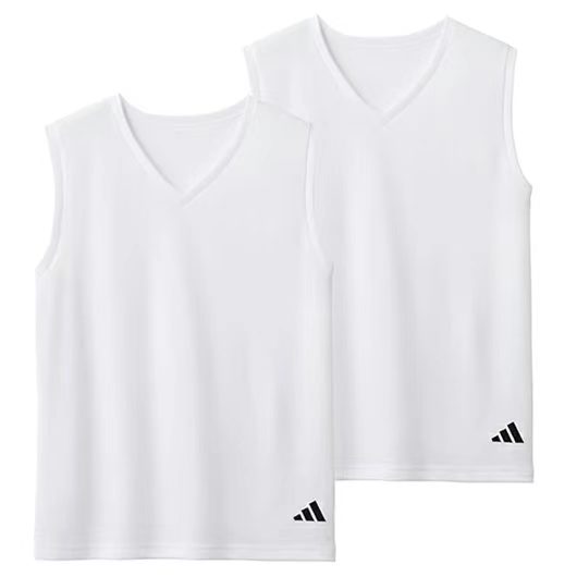 日本直送 Adidas 吸汗速乾無袖V領上衣 2 件裝