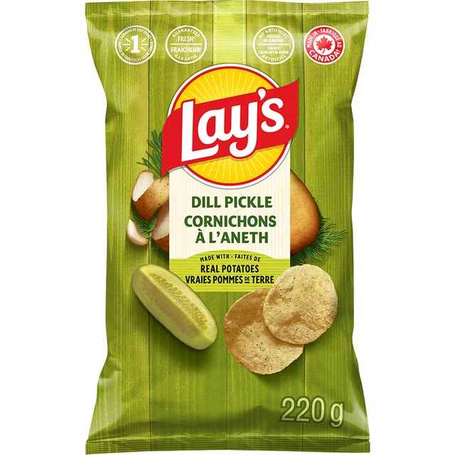 【加拿大限定】Lay's ketchup 樂事茄汁味/酸黃瓜味薯片 （加拿大製家庭裝）220g - 濃郁微酸帶甜